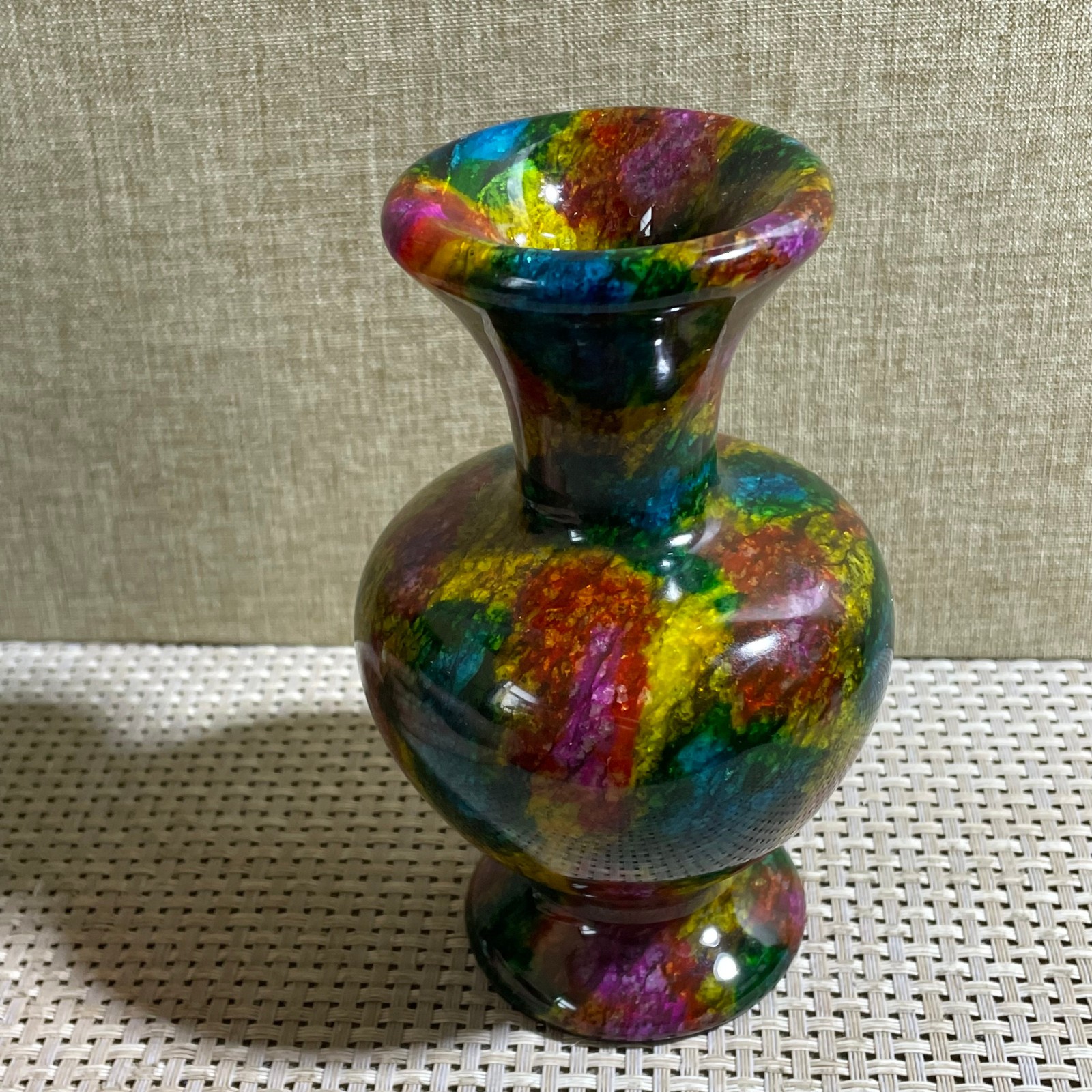 776g Seven Colors Jade vase specimen Decorative -Taiwan China