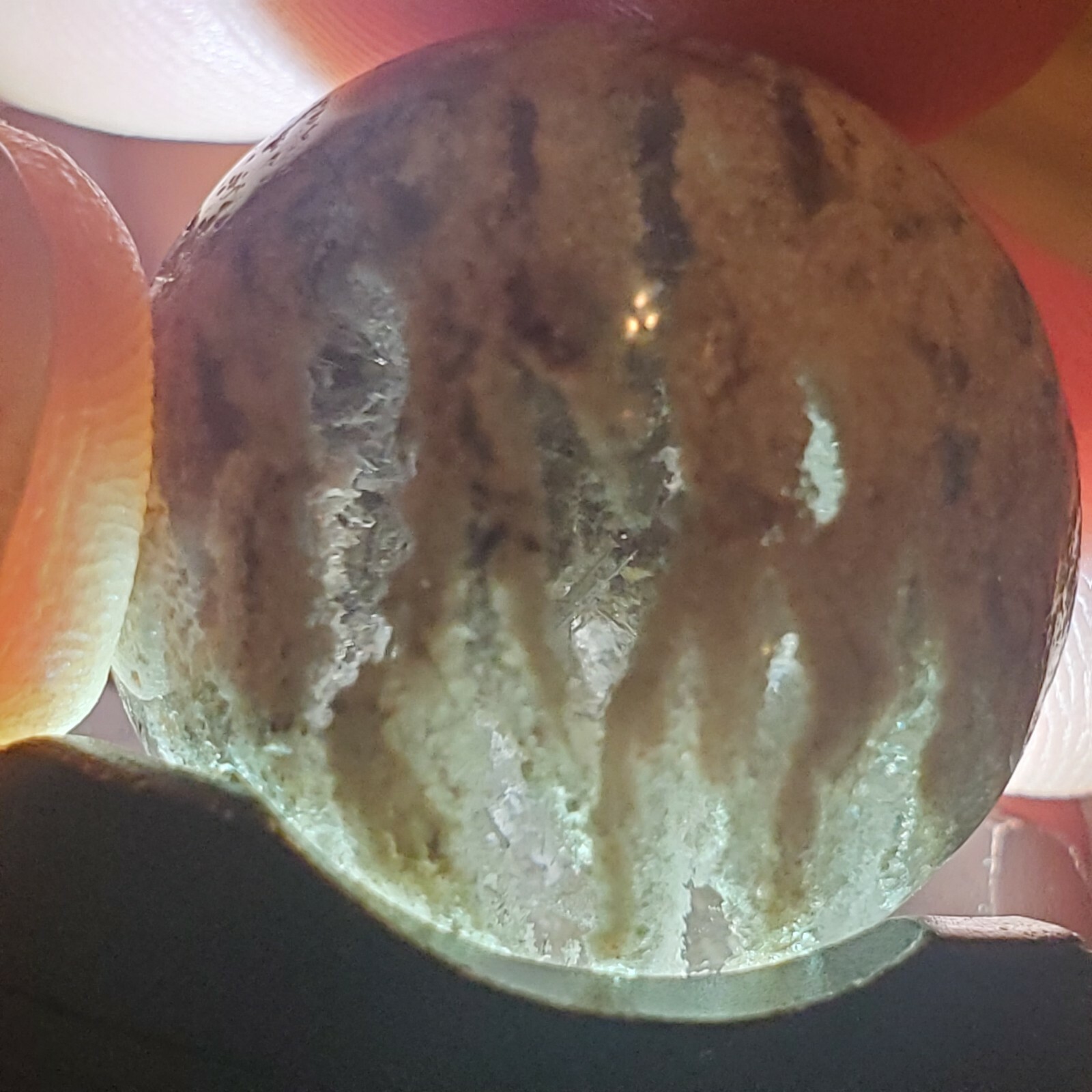 Amphibole Scenic Thousand Multi Layer Quartz Sphere Ball Orb Marble 22.3mm, 18g