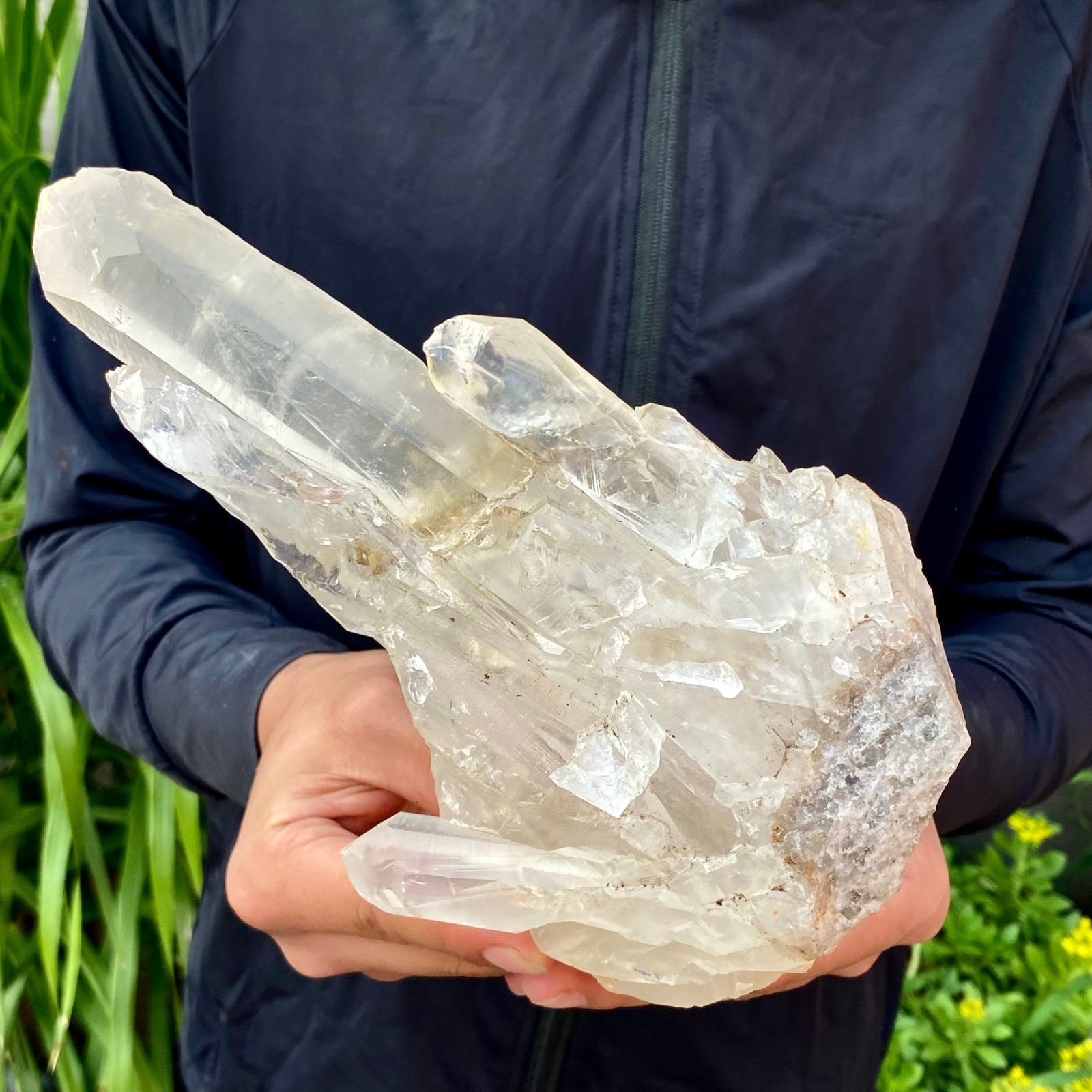 3.19LB Natural White Clear Quartz Crystal Cluster Rough Healing Specimen