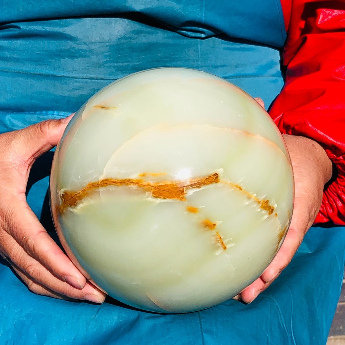13.59LB Natural Afghan Jade Crystal Sphere Healing Gemstone Ball reiki healing
