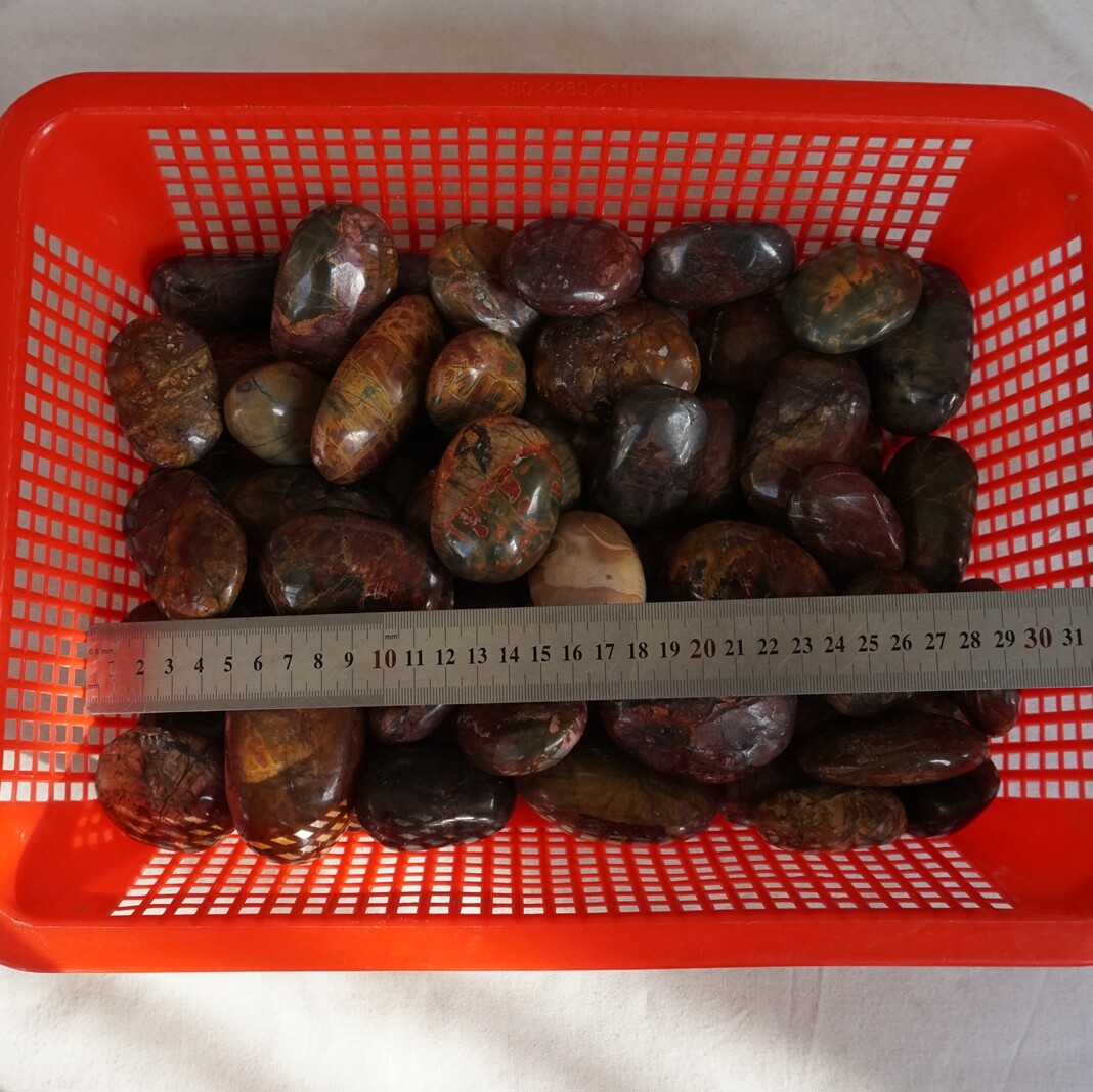 12 Pieces 1kg Cherry Creek Jasper Picasso Crystal Tumbled Palm Stone Healing