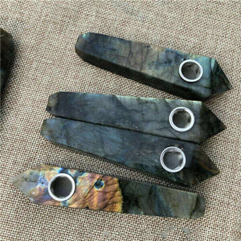 Natural Quartz Crystal Smoking Pipe Obelisk Point Rock Wand Reiki Healing Stone