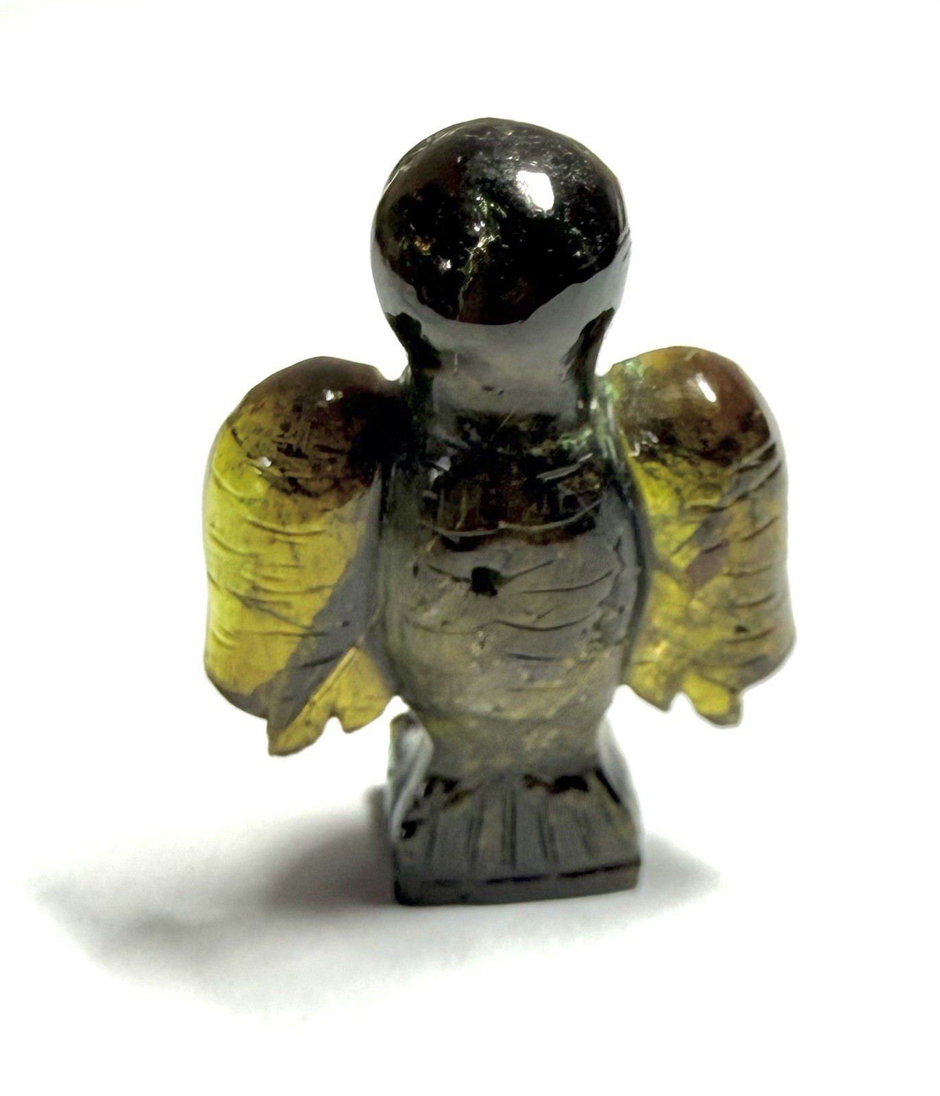 Cool Bird Carving In Beautiful Moldavite 56.9 Cts
