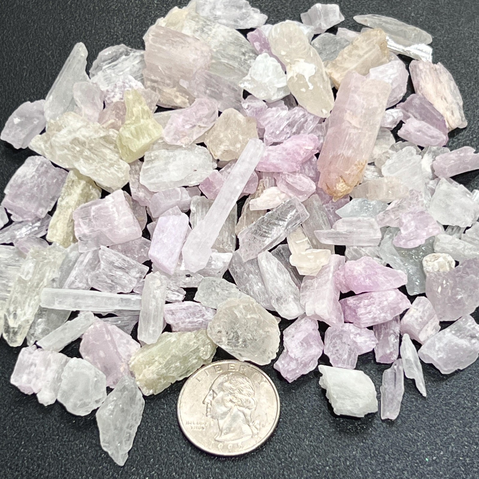 Kunzite Rough Raw Crystals (By The Ounce Or Pound)(UV Reactive) Genuine Mineral