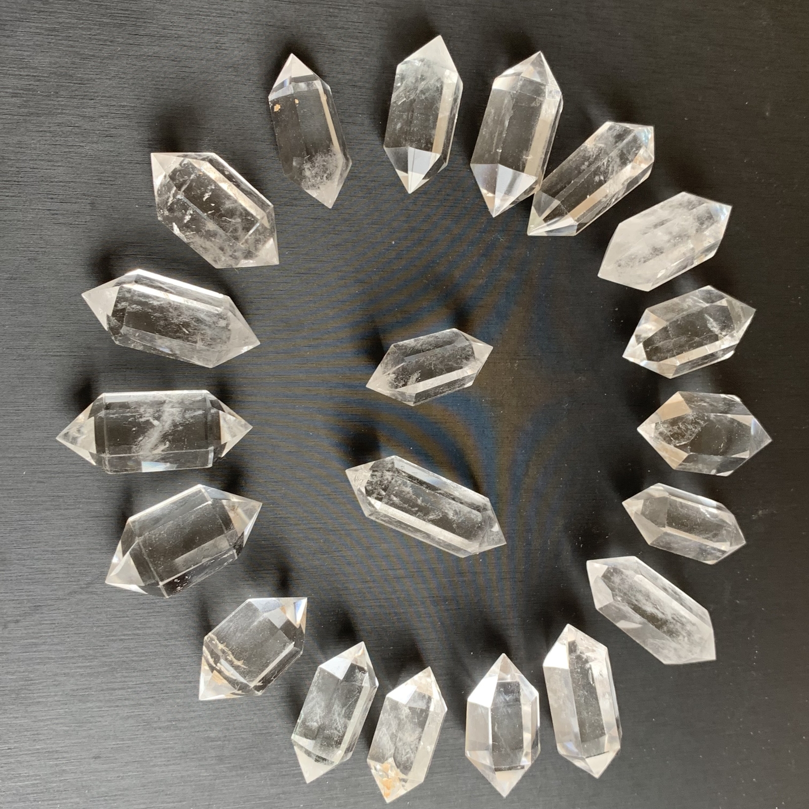 10pcs Natural clear quartz obelisk crystal double wand point healing 30-45mm