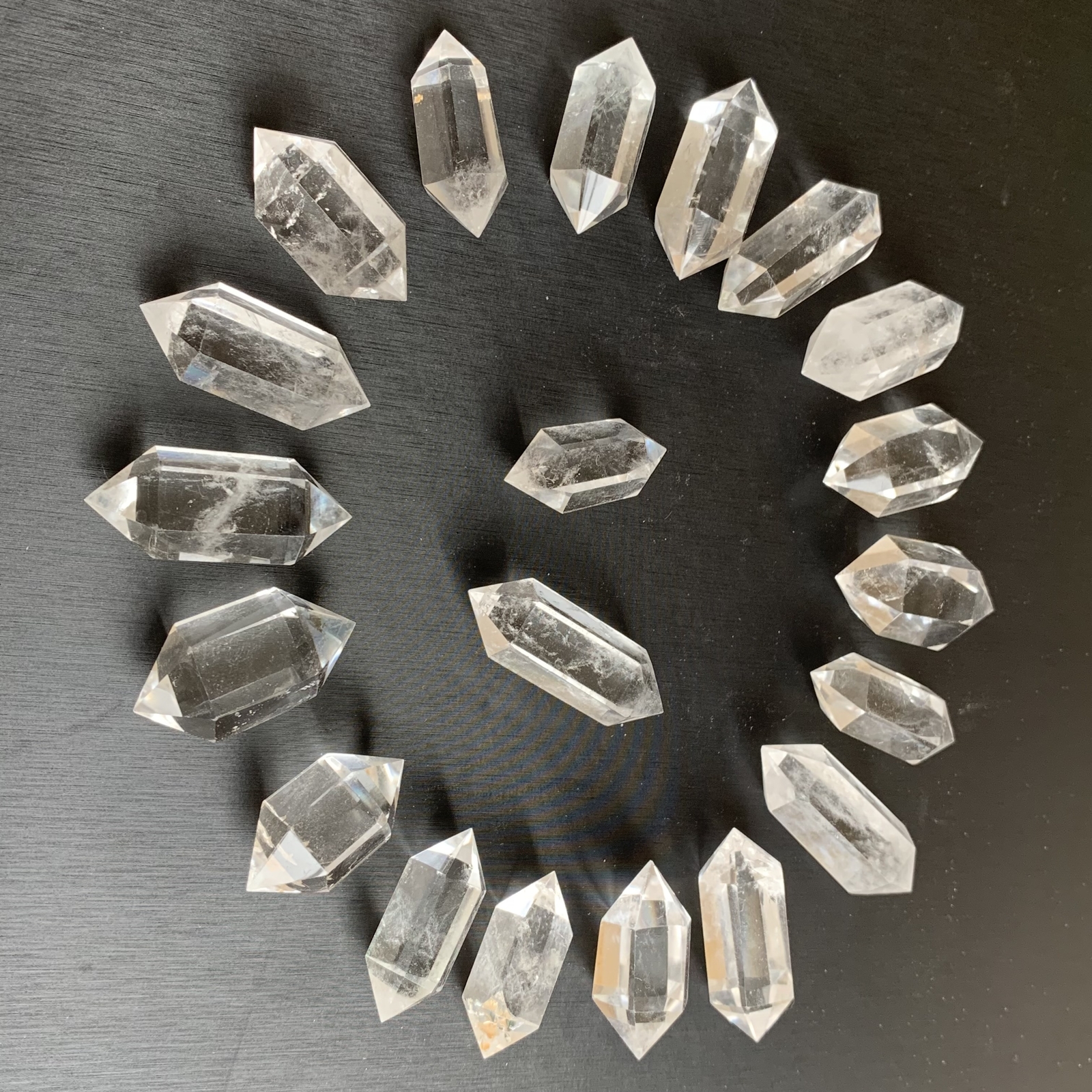 10pcs Natural clear quartz obelisk crystal double wand point healing 30-45mm