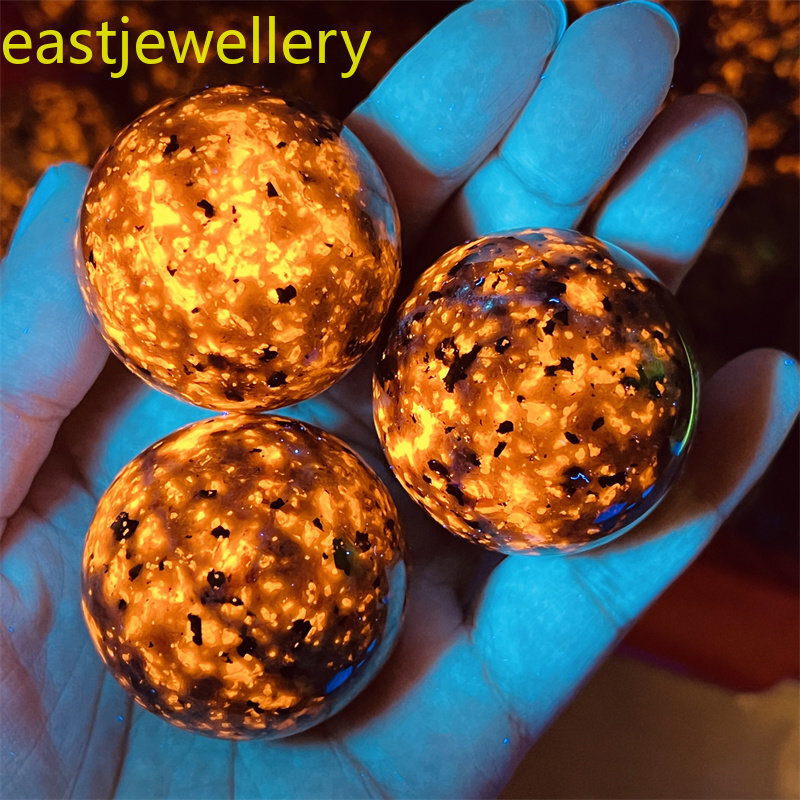 38mm+ Natural Yooperite Sphere quartz crystal Flame’s stone ball healing 1pc