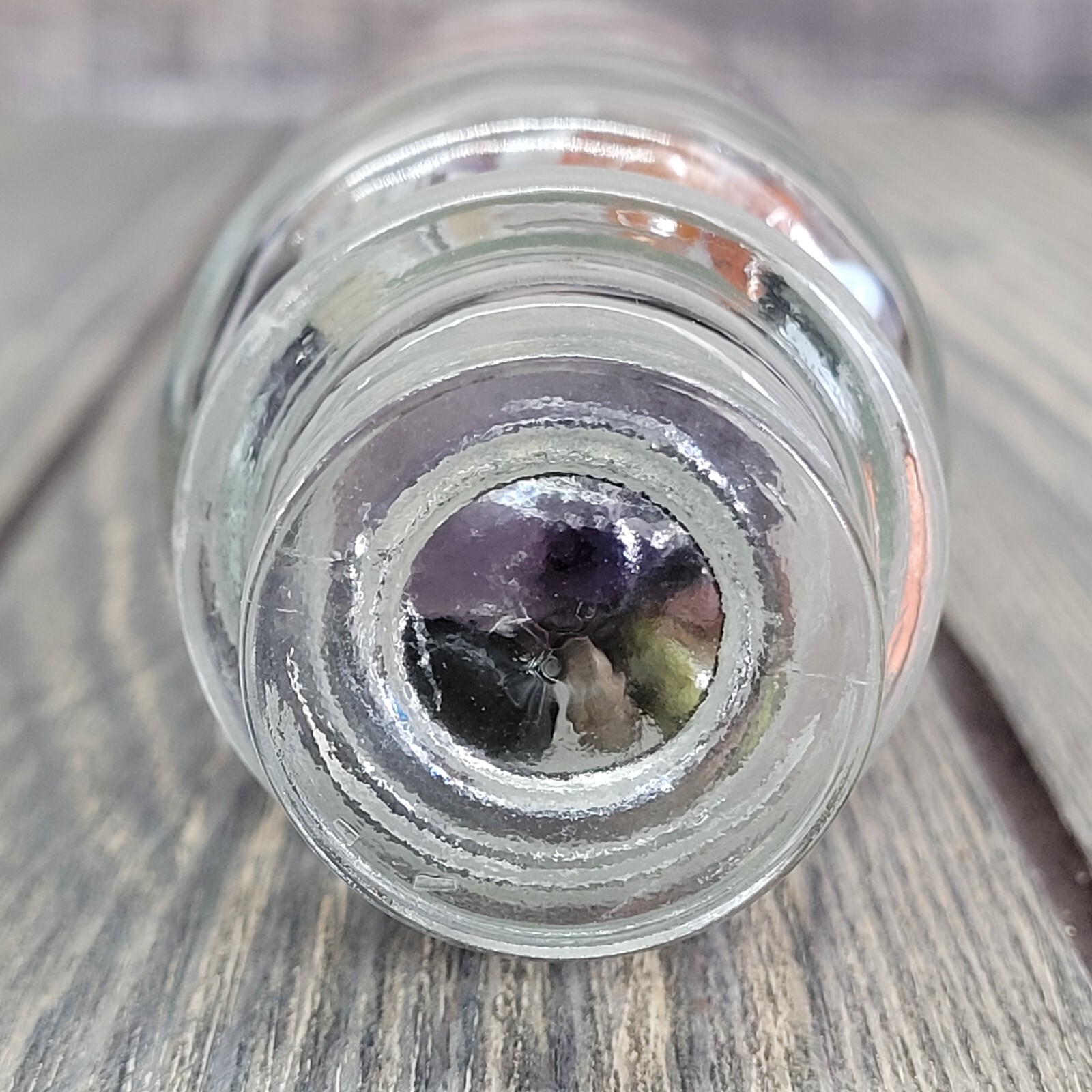 8oz Mixed Crystals in Vintage Chemist Apothecary TCW Glass Jar Small Tumbles EUC