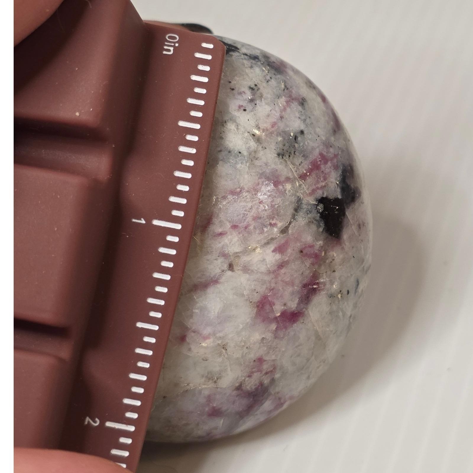 Unbranded Pink Tourmaline Quartz Palm Stone 2in Pink White Fair Rubellite