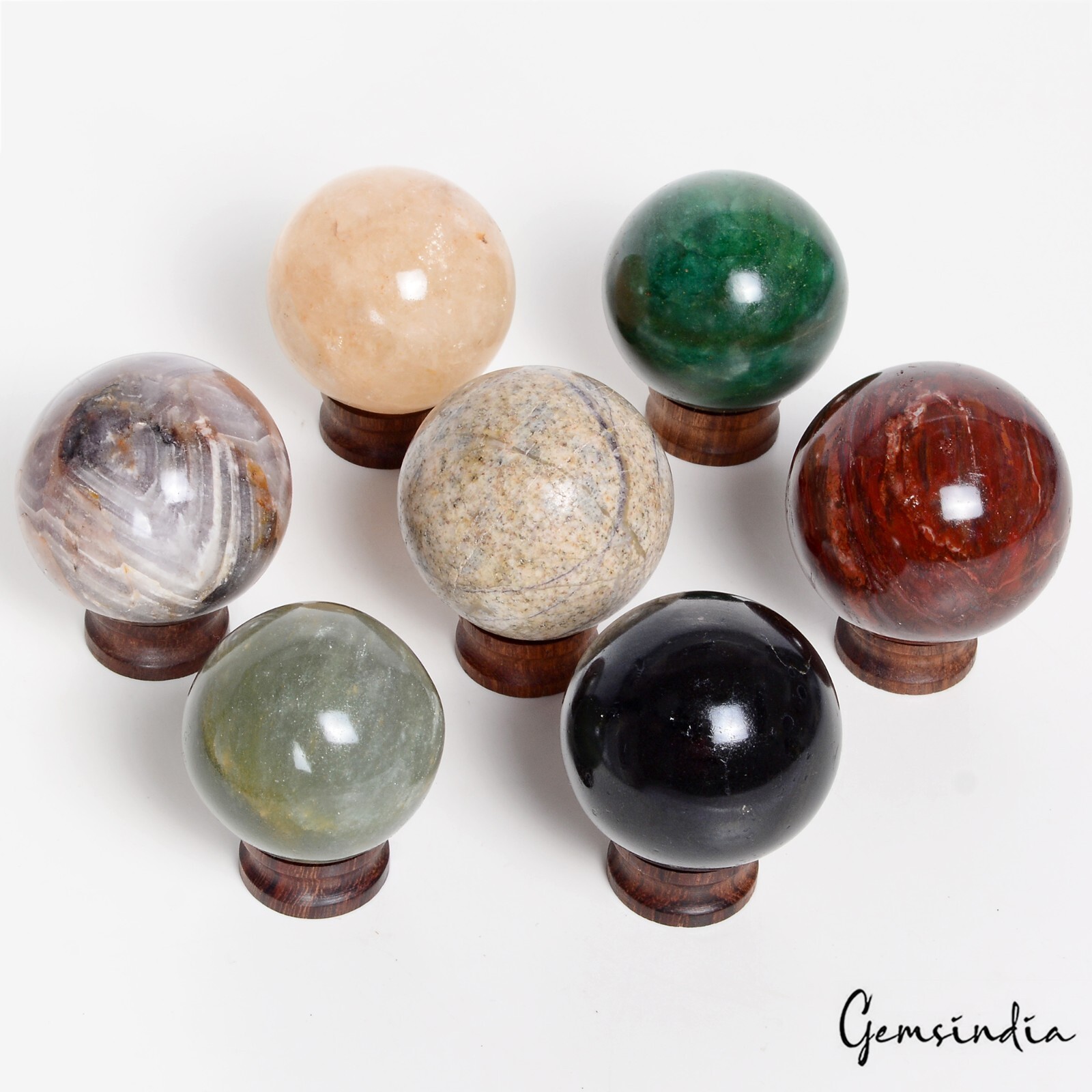 1.13 Kilo Natural Untreated Multi Gems Healing Crystal Mineral Sphere With Stand