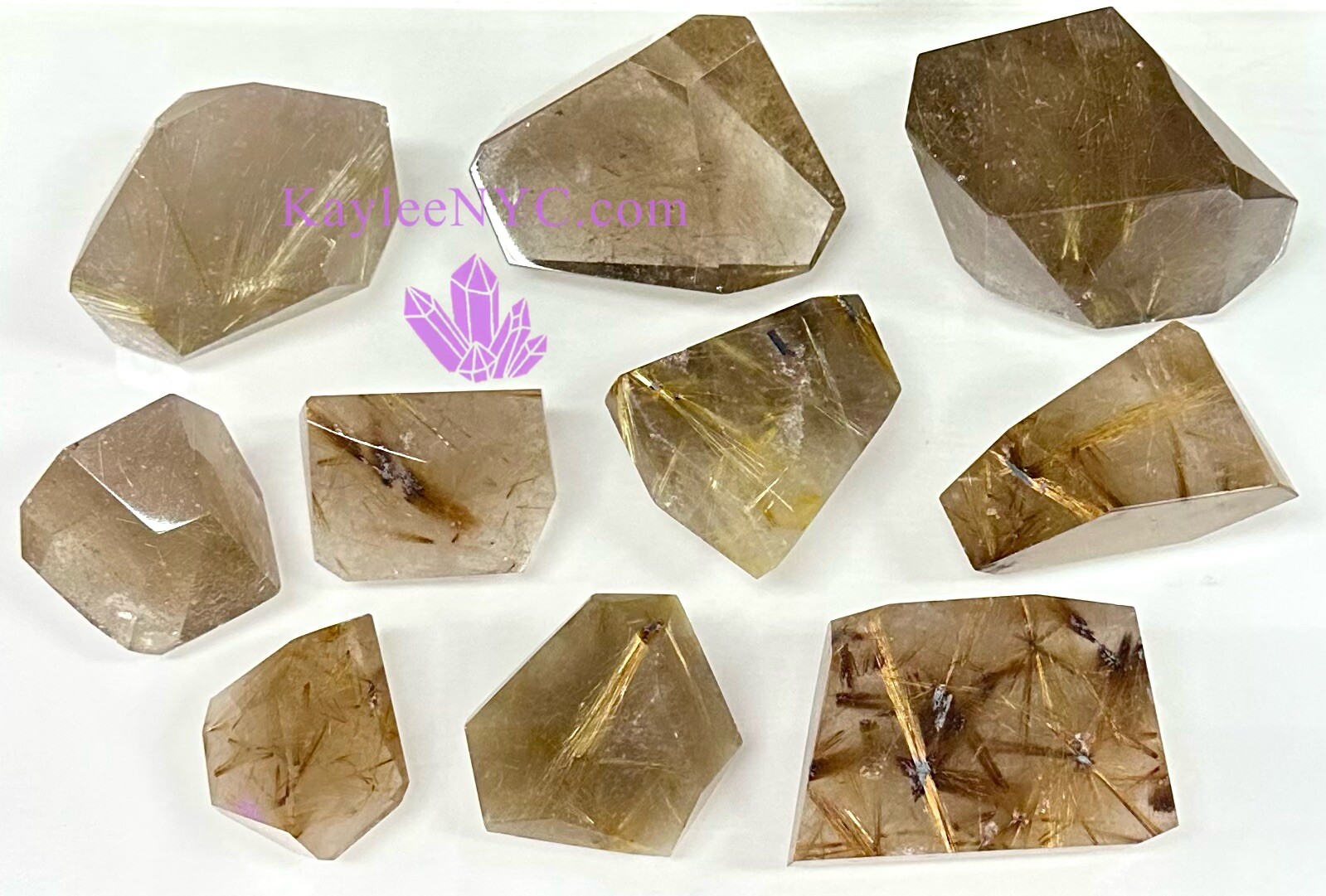 Wholesale Lot 10 PCs Natural Gold Rutilated Quartz Freeform Crystal
