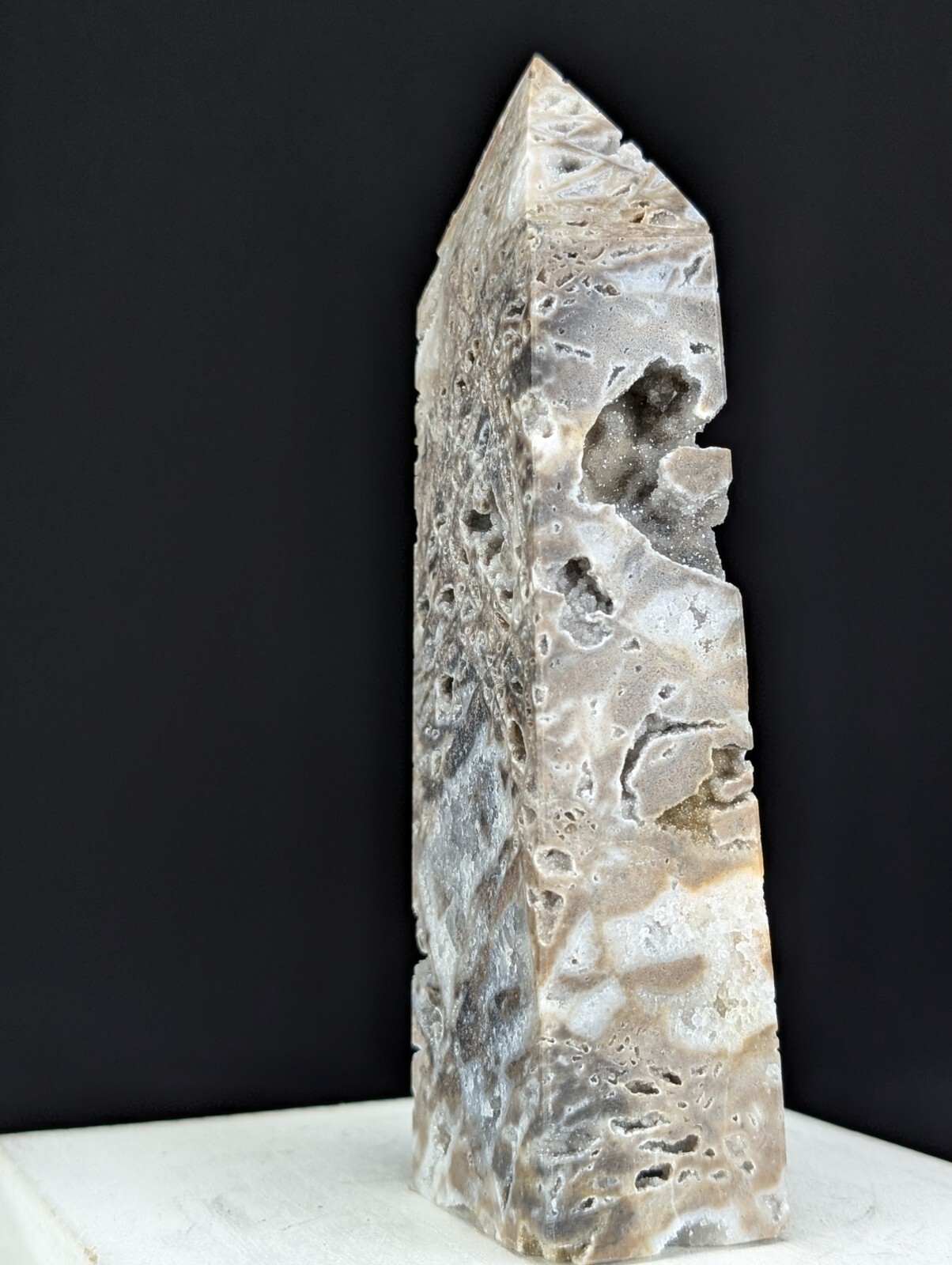 Sphalerite Tower Druzy Crystal Large Gemstone Point Mineral Wand