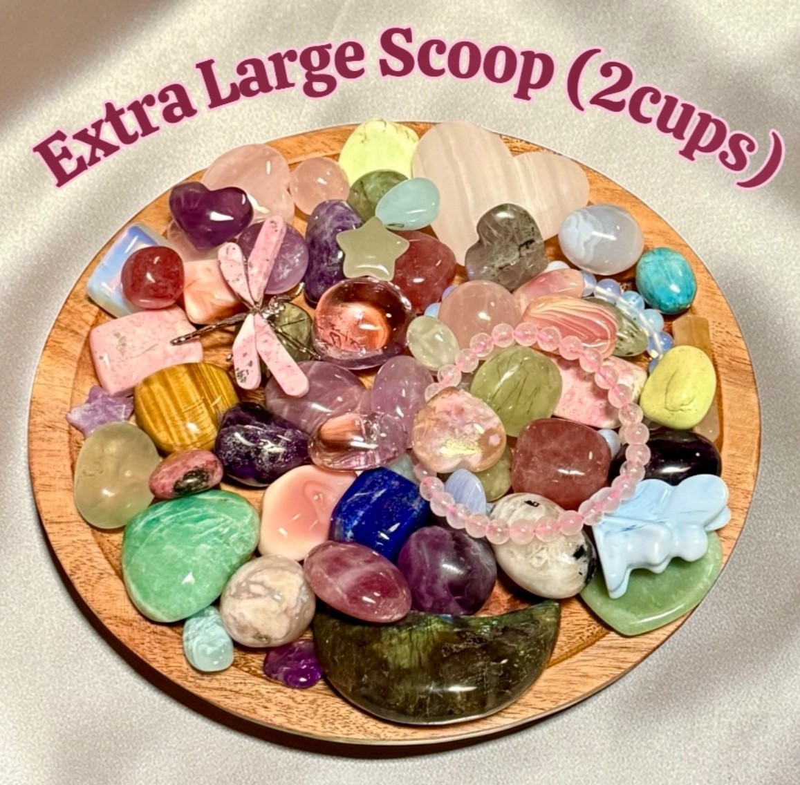 Lucky Crystal Confetti Scoop No Chips Carvings Towers Palm Stones 1/2-2LB