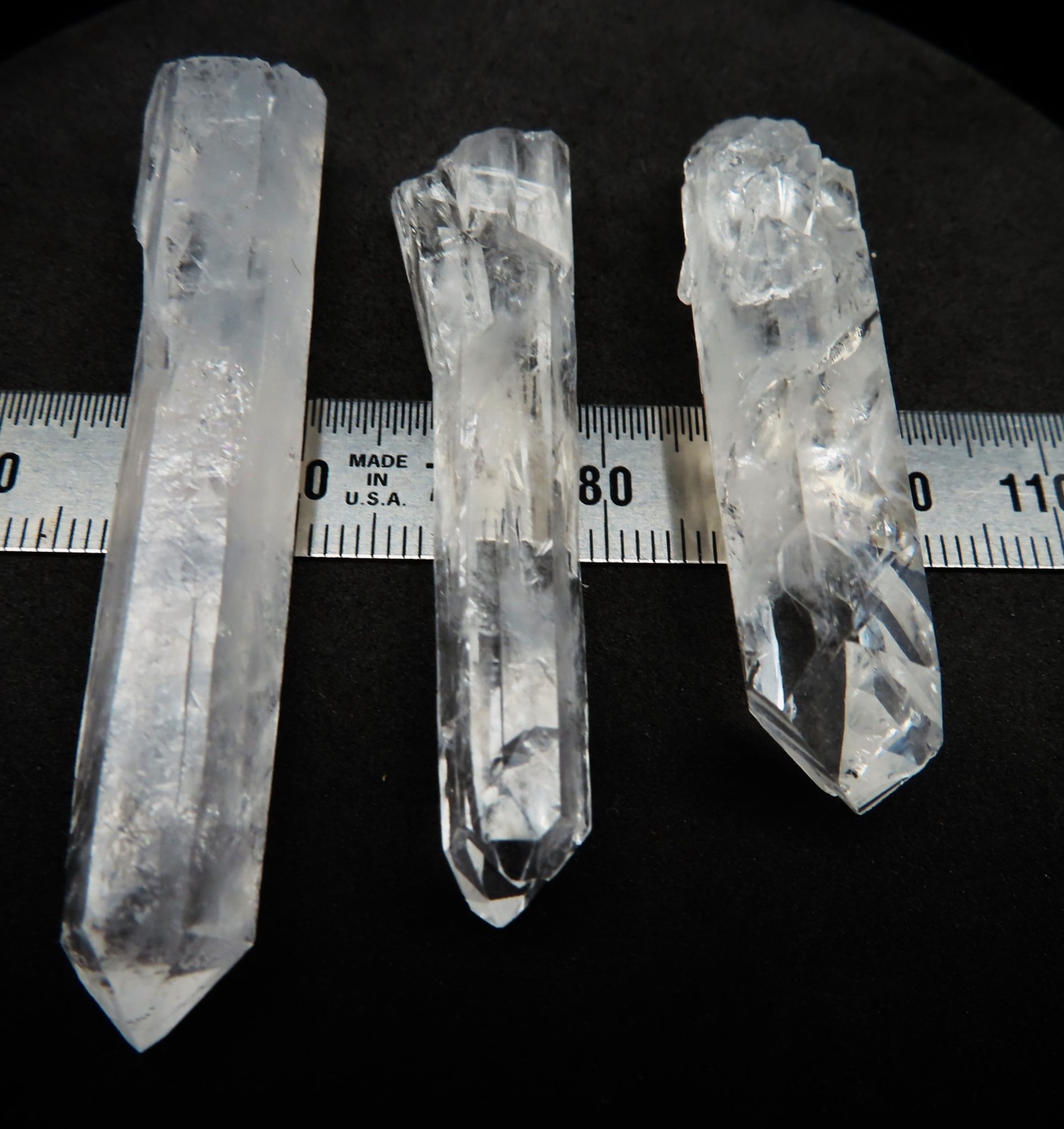 QUARTZ CRYSTALS, 8 OZ LOT OF SELF-NUCLEATED POINTS, LAB GROWN IN CLEVELAND, OHIO