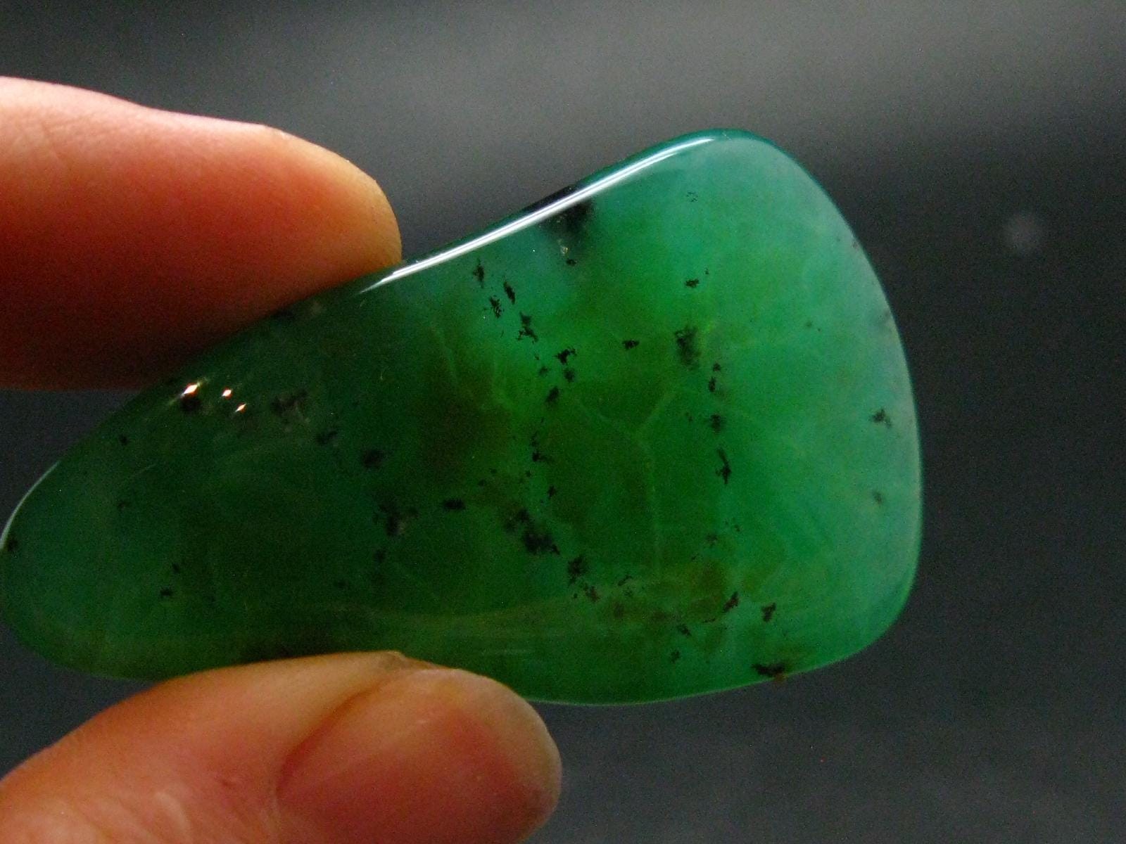 Rich Green Chrysoprase Polished Tumbled Stone From Australia – 2.0″