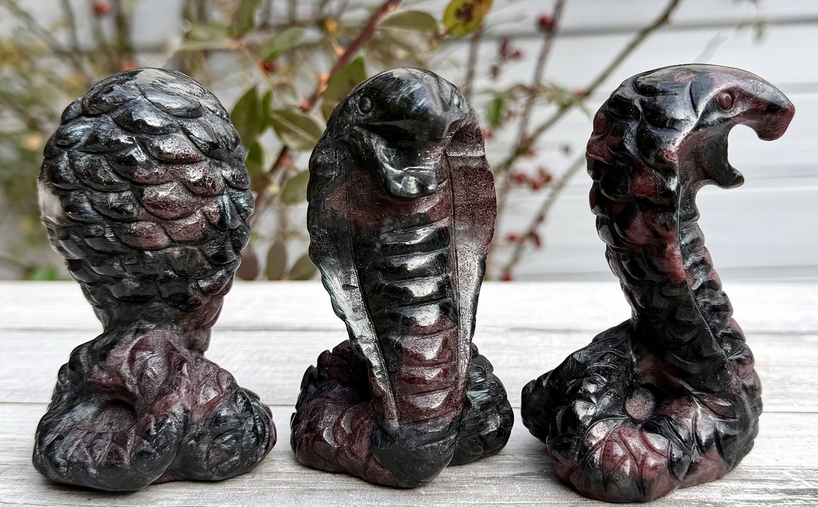 Wholesale 4 PCs Natural Garnet Astrophyllite/ Arfvedsonite Coba Snake Crystals