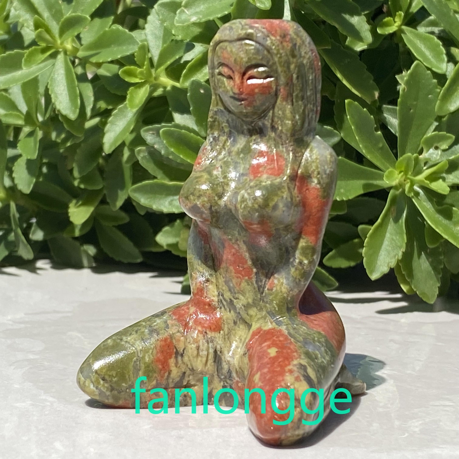 3″ Natural Unakite Women Naked Quartz Crystal Skull Carved Goddess Reiki 1pc