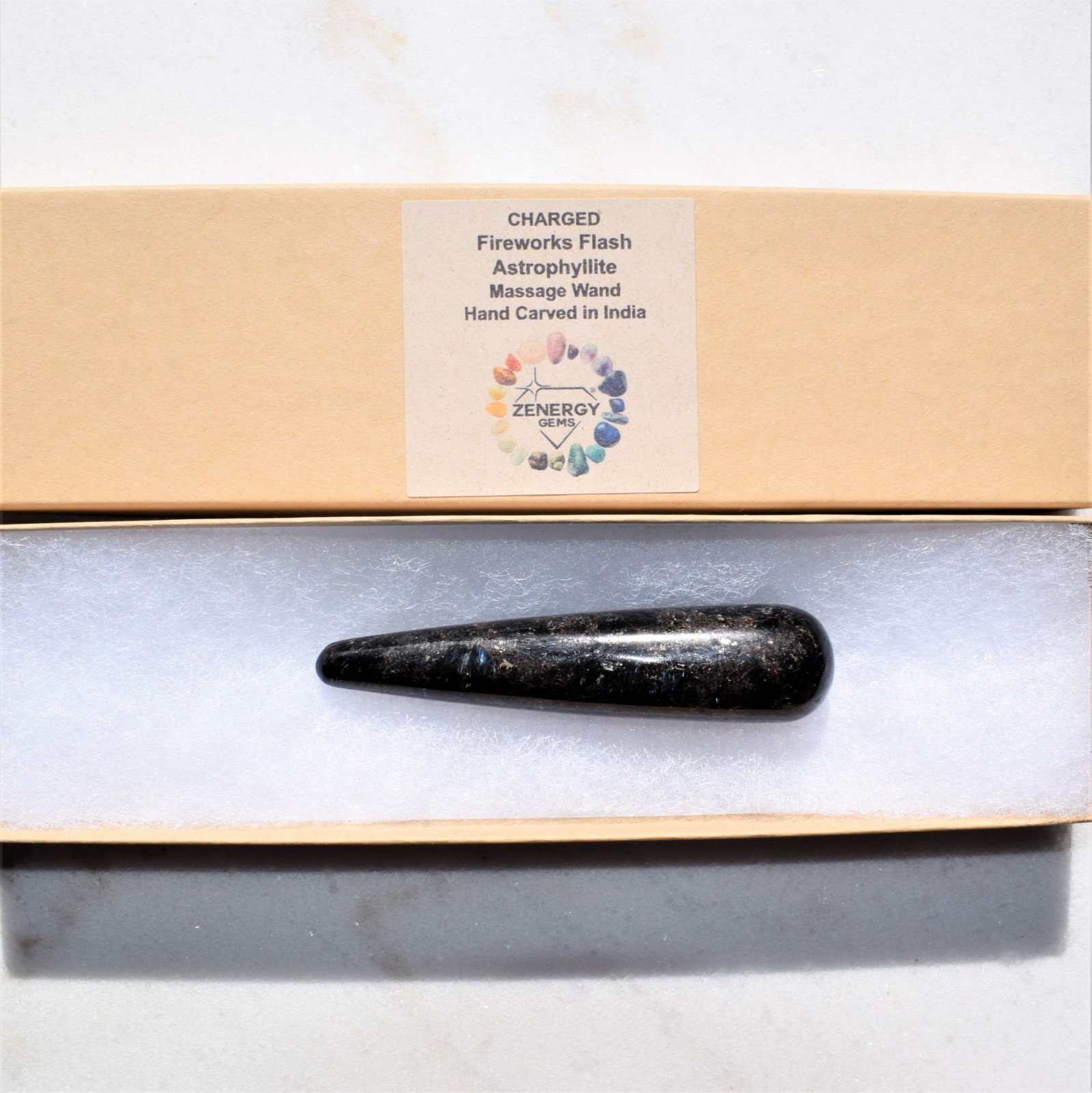 Charged Fireworks Flash Astrophyllite Massage Wand Crystal Healing Energy ~60g