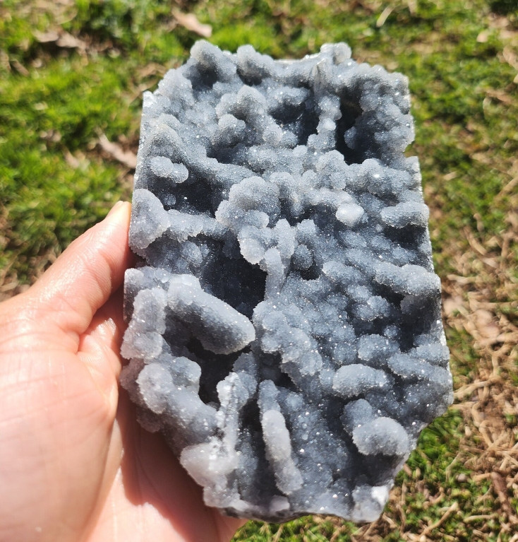 Vintage Natural Black Druzy Sphalerite Rough Mineral Crystal Cluster Stone Gift