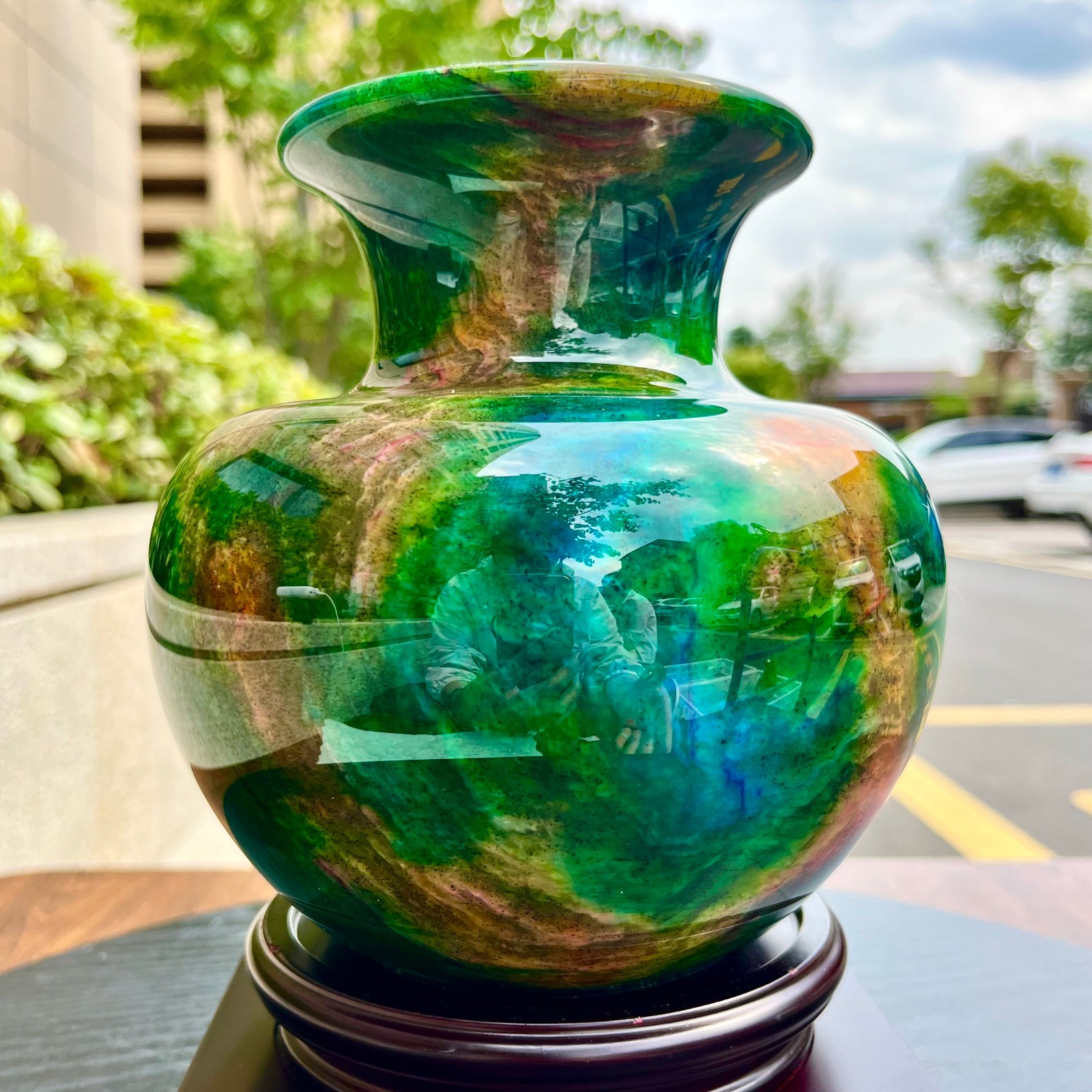 3.78LB Natural “Seven Colors Jade” vase specimen -Taiwan China