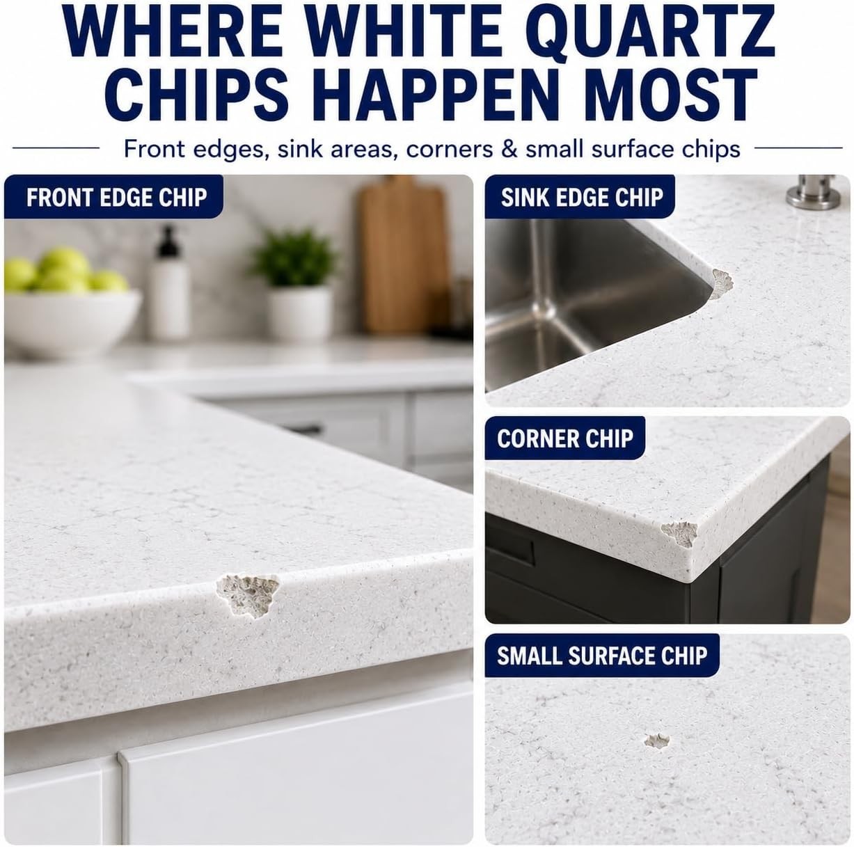 Invisible Quartz Countertop Chip Filler—Repair Cracks, Nicks & Scratches Easily