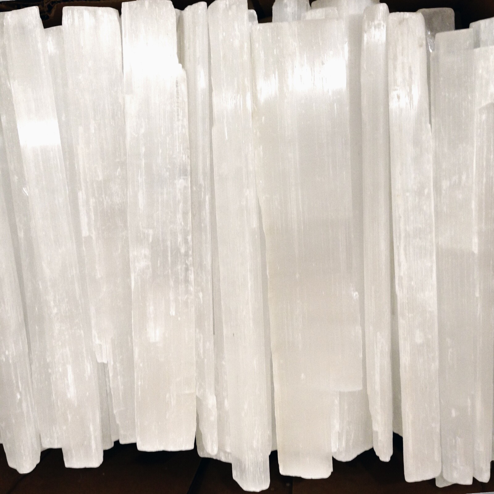 10 lbs XL Selenite Logs ” Natural Crystal Wand Bulk Lot 14″ Bars Stick 10 Pounds