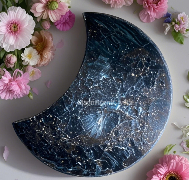1pc Arfvedsonite Moon Manifestation Stone Quartz Healing Reiki Gift Energy Decor