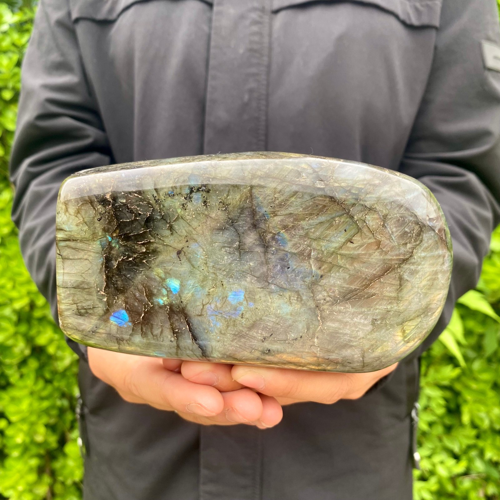 2.31LB Natural Labradorite Quartz Crystal Freeform Mineral Specimen Healing