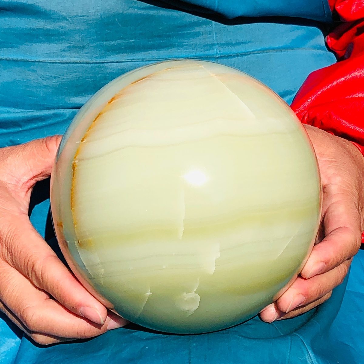 9.17LB Natural Afghan Jade Sphere Polished Crystal Healing Ball Home Reiki
