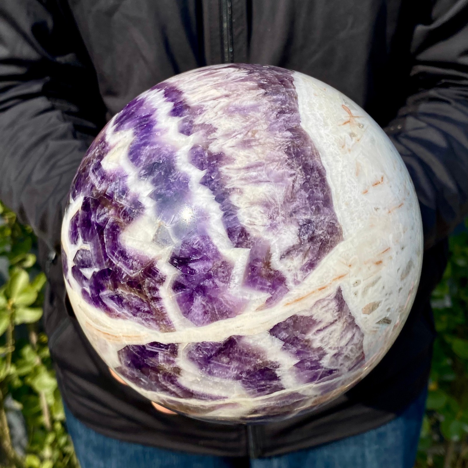8.99LB Top Natural dreamy amethyst Quartz Sphere Quarzt Crystal Ball reiki Heali