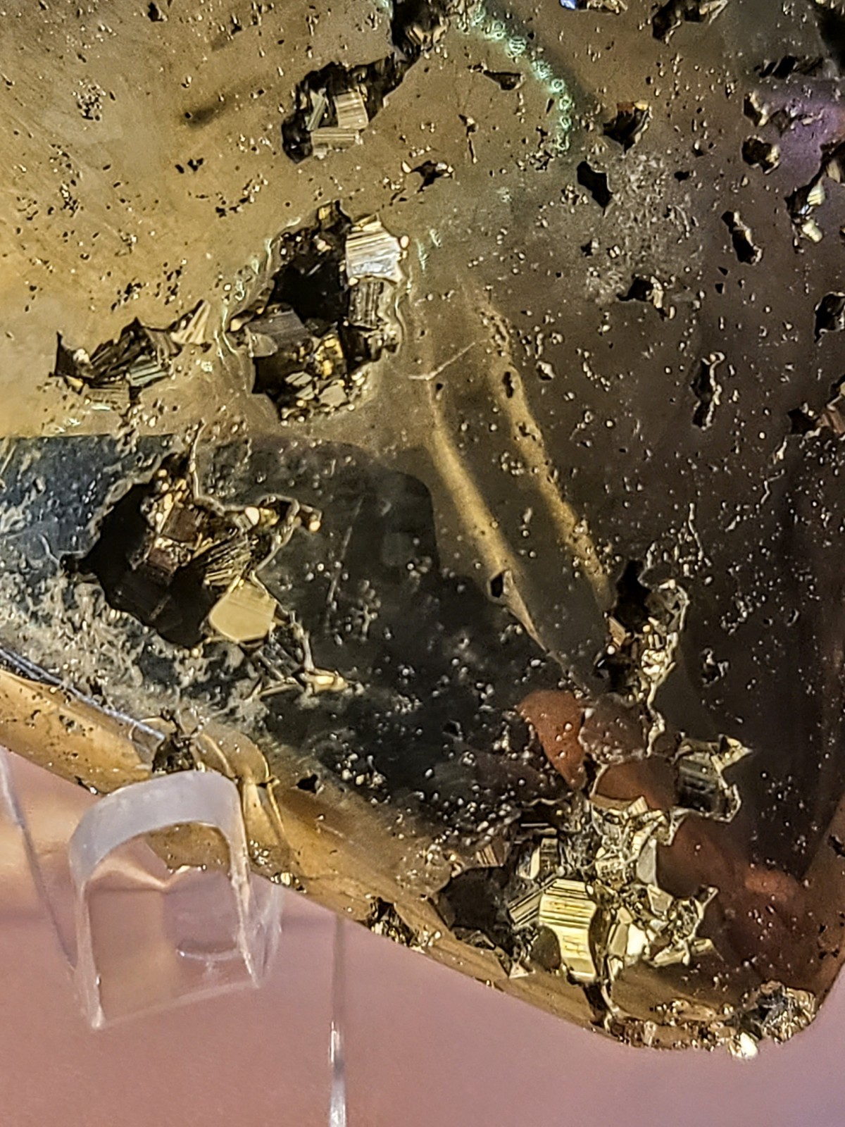 Golden Druzy Peruvian Pyrite Crystal Heart #4