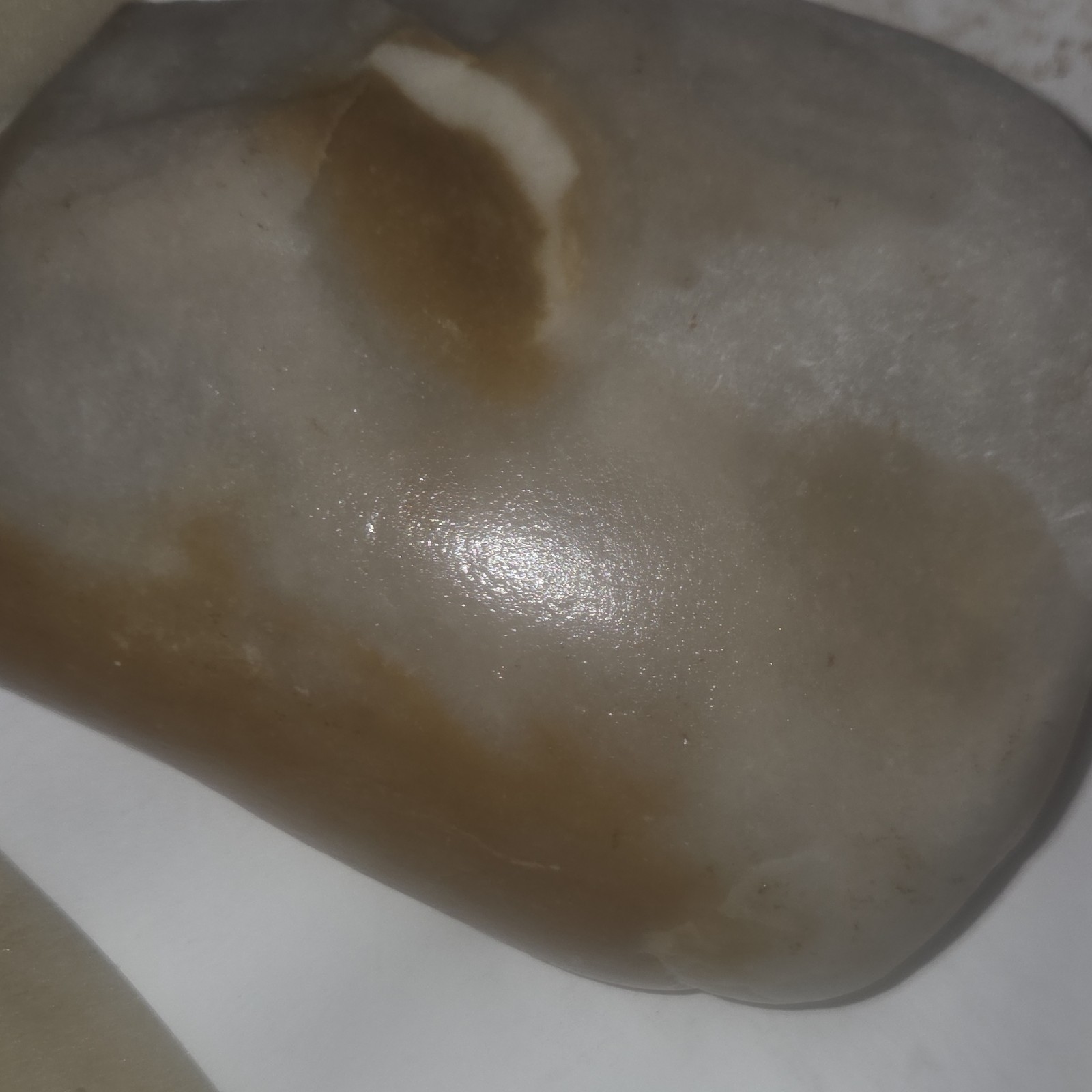 Polished Brown and White Mineral Specimen Stone for Display or Collection