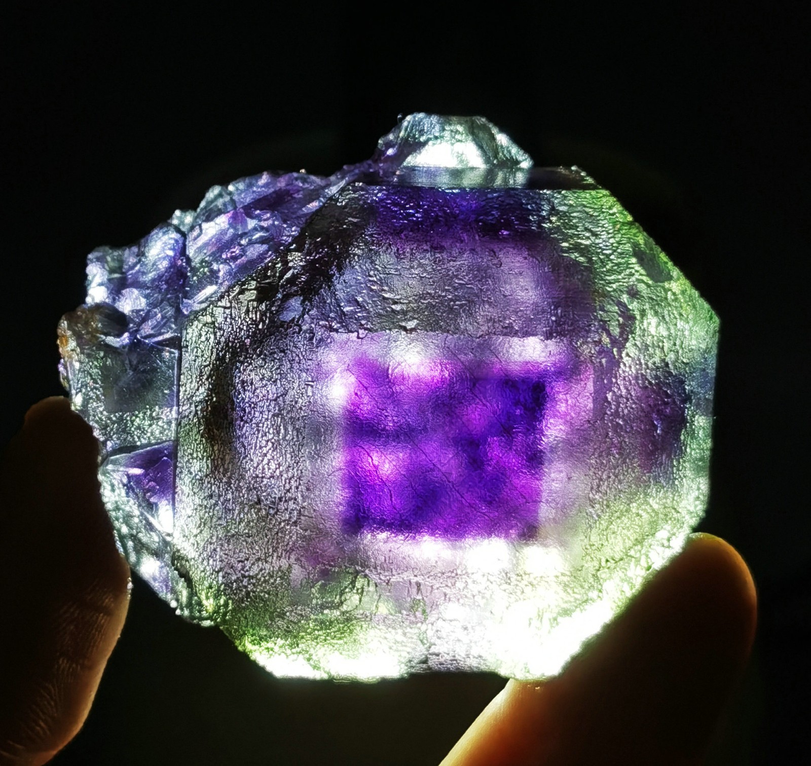 Natural Transparent Purple Window Fluorite Mineral Specimen China
