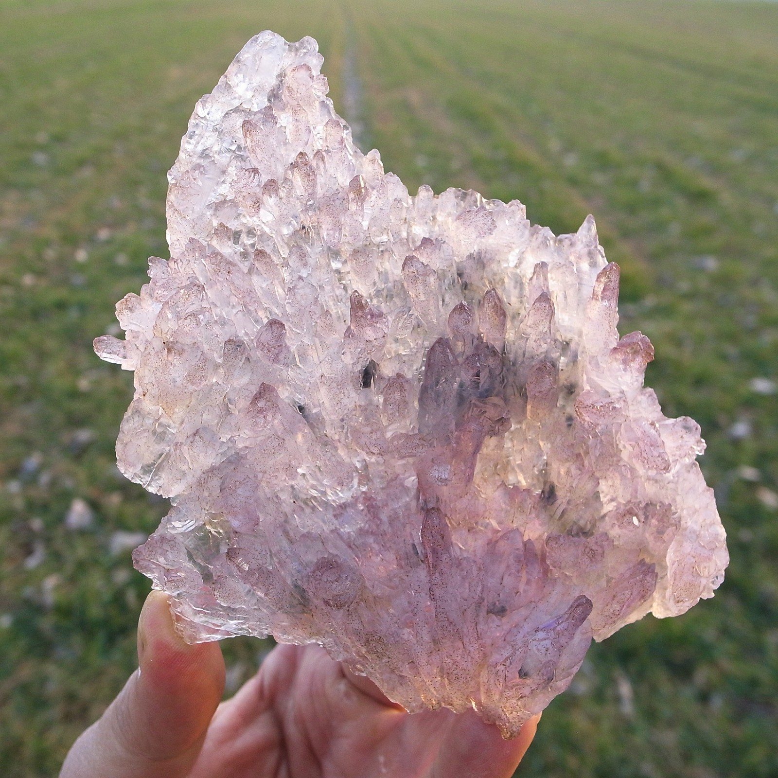 Purple-Lavender Center AMETHYST FLOWERS w/Crystal ClearTips Brazil for sale