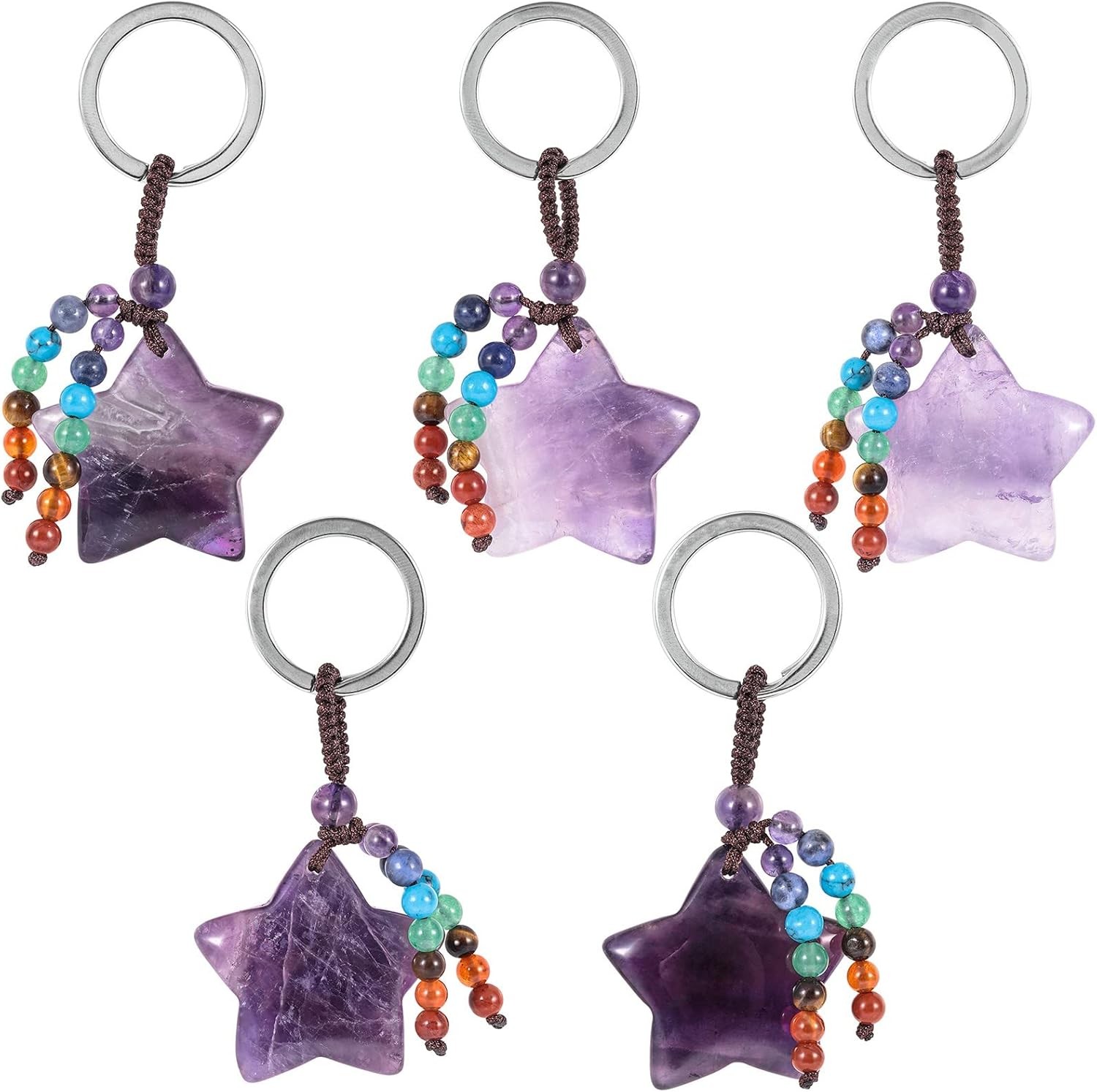 Star Crystal Black White Bag Charm Keychain for Purse Handbag Women Gift