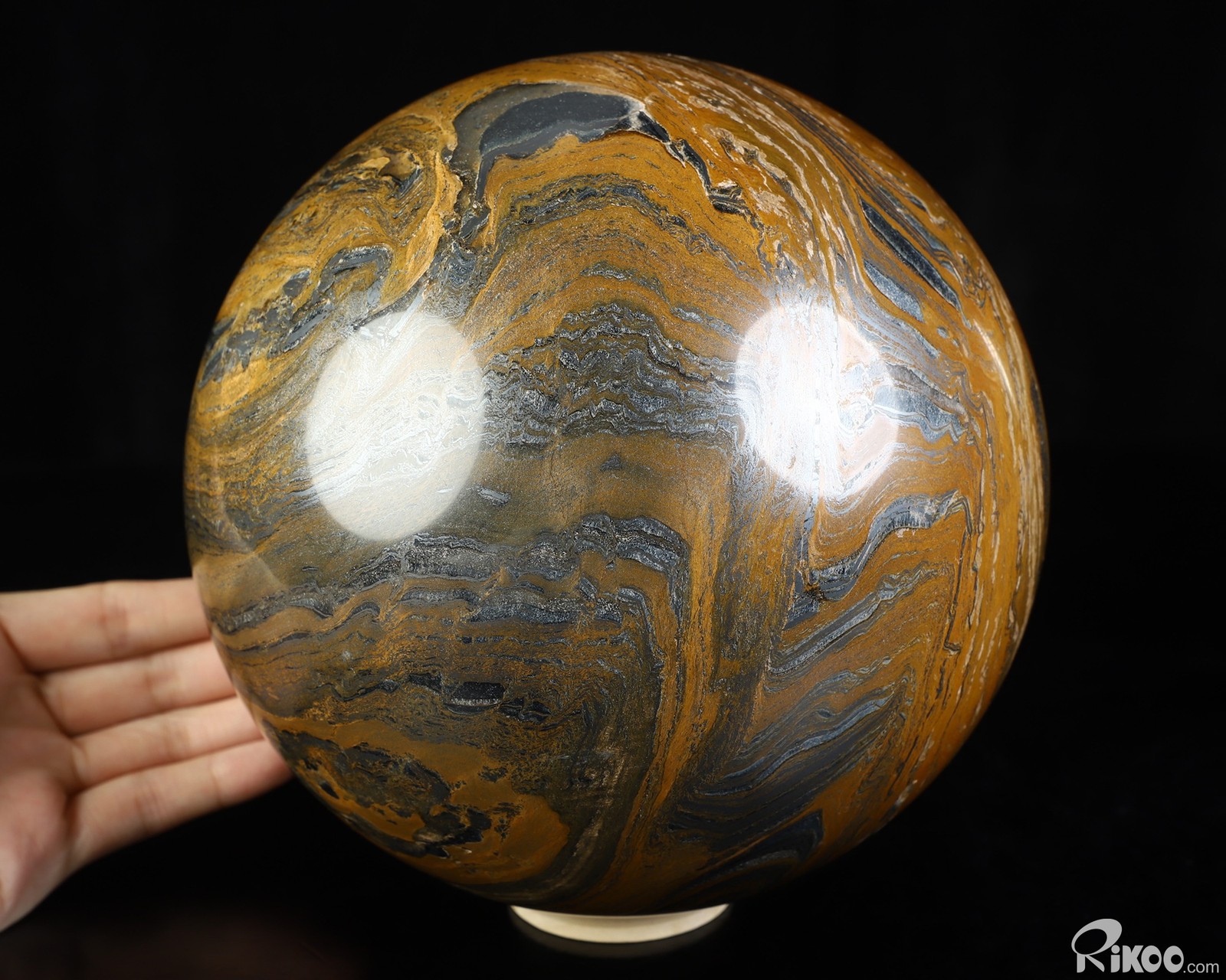 6.9″ Tiger Iron Eye Hand Carved Crystal Ball/Sphere, Crystal Healing