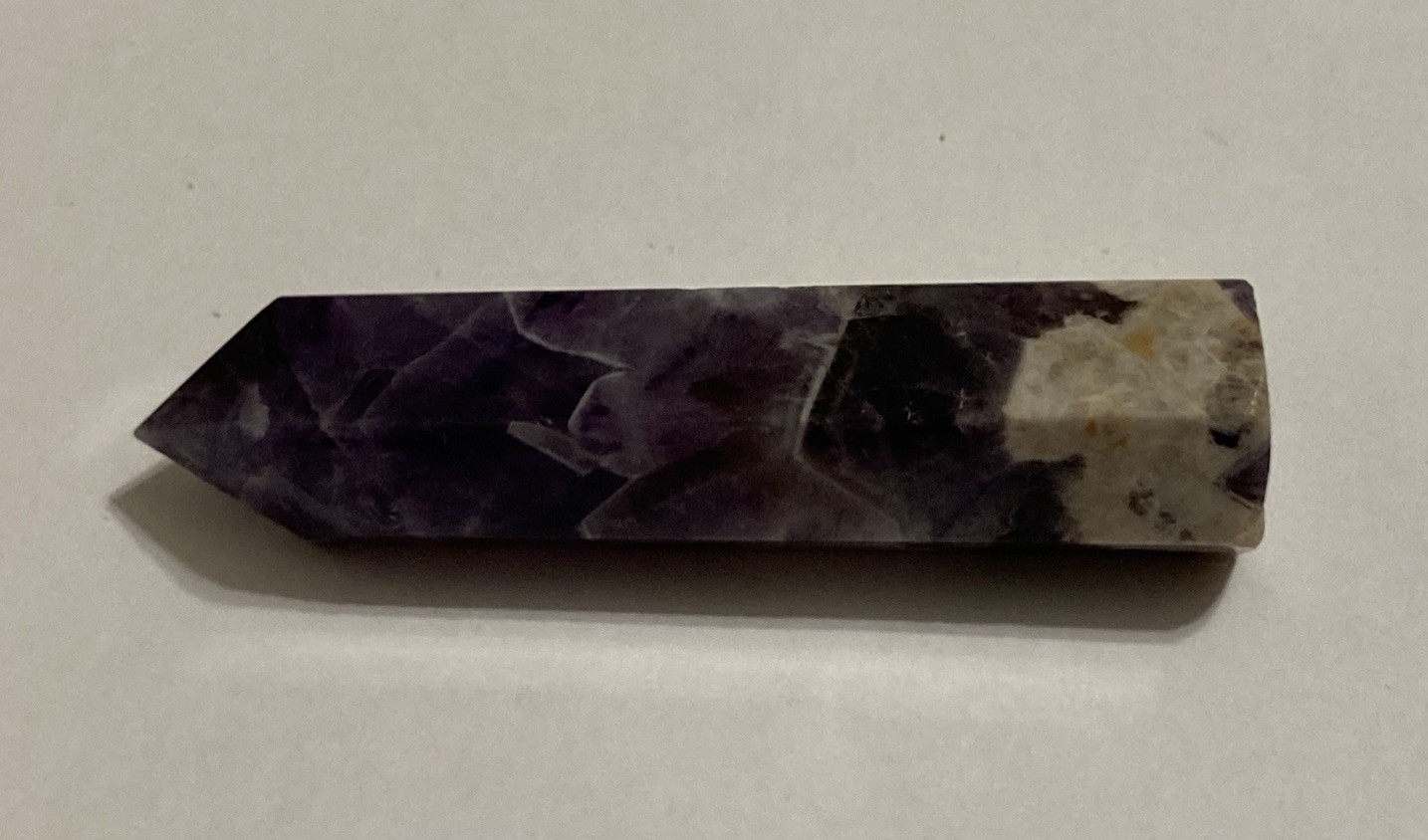 24G Purple Amethyst Cut Polished Crystal Tower Pyramid Decor Mineral Specimen