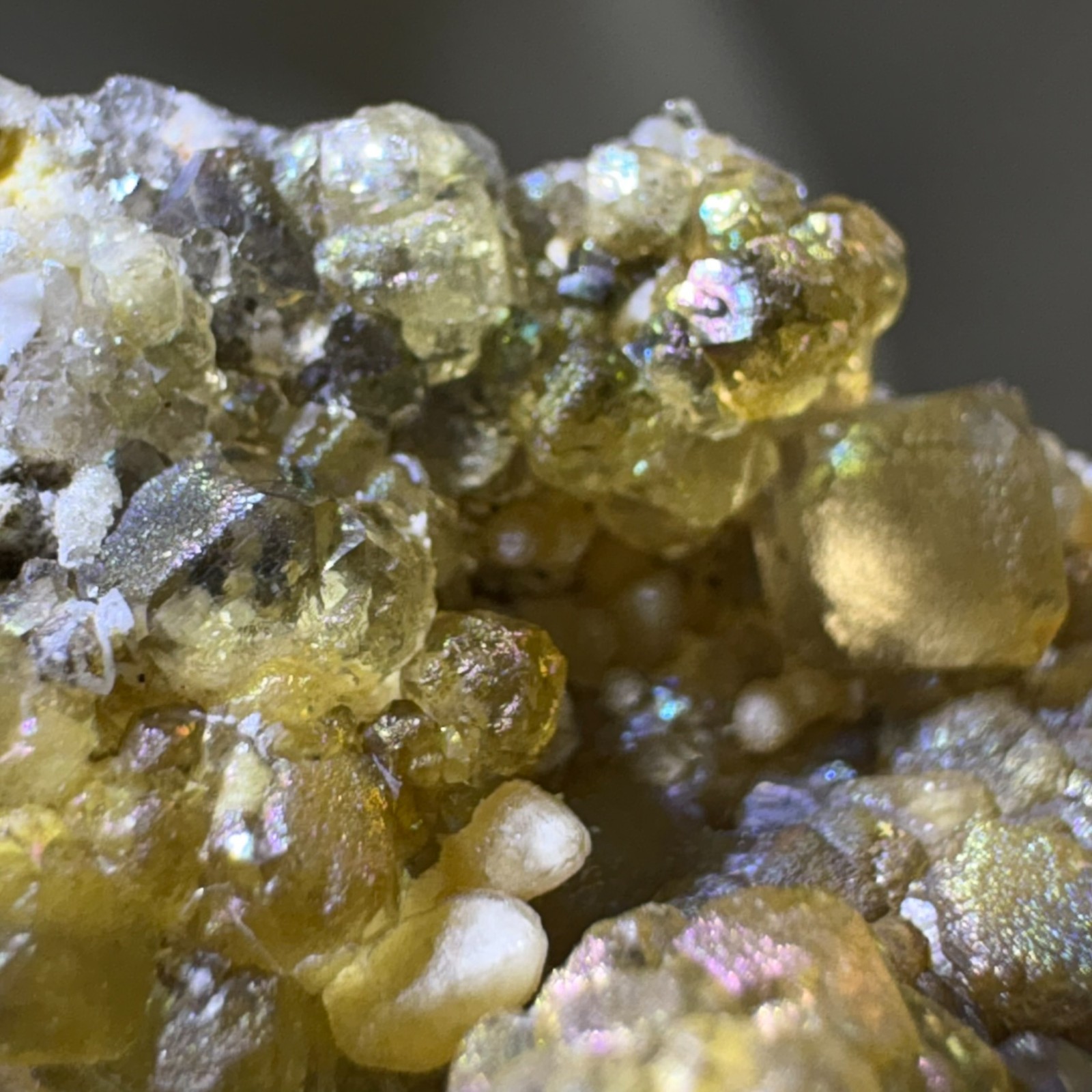 Rare Dual Color Fluorescent Natural Fluorite w/ Gypsum Raw Mineral Specimen