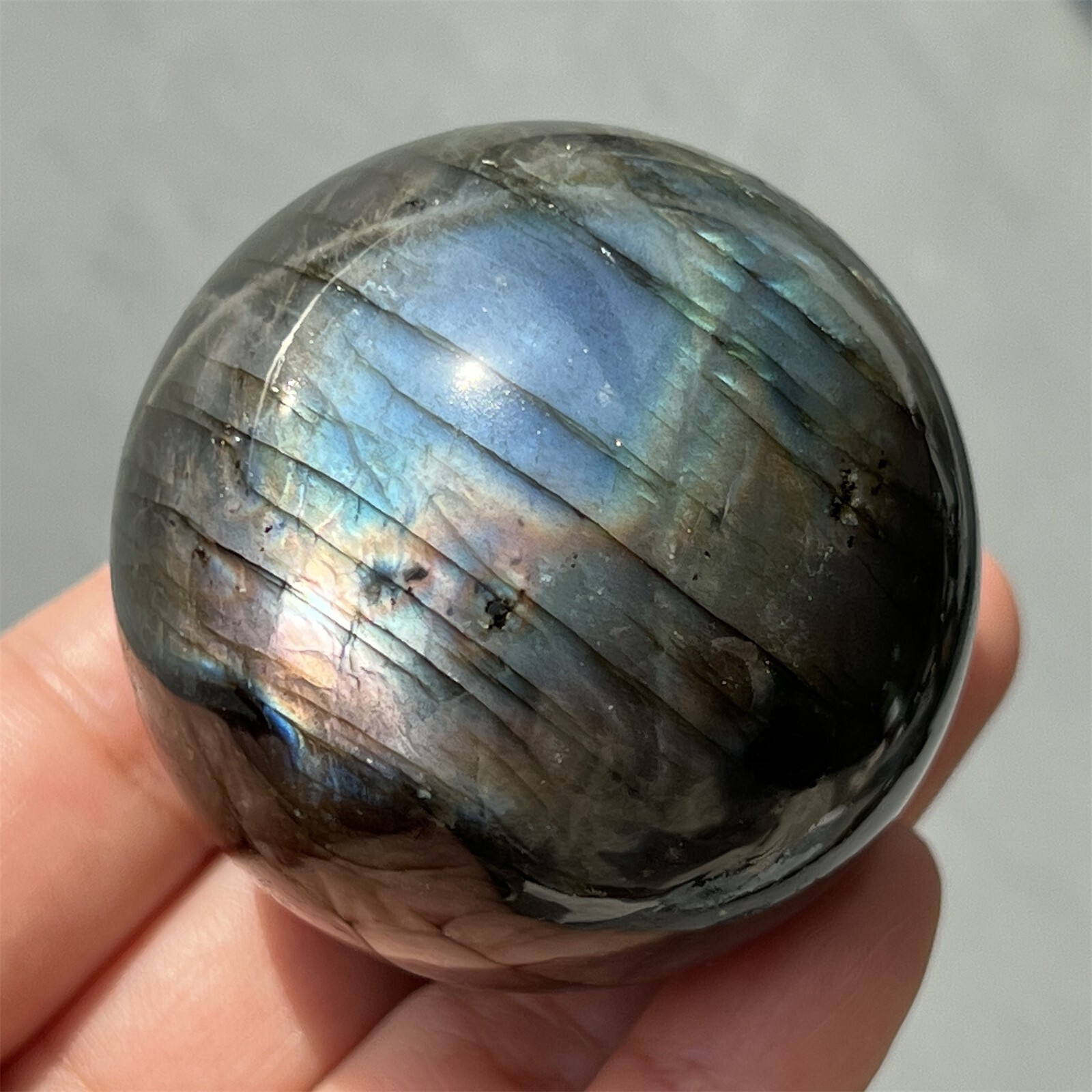 40MM+ Natural Labradorite Sphere Rainbow Quartz Crystal Ball Reiki Healing 1Pc