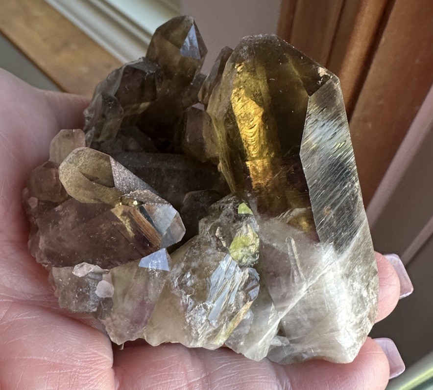 Smoky Quartz Crystal Cluster Natural Dark Brown Smoky Quartz Points Cluster 175g