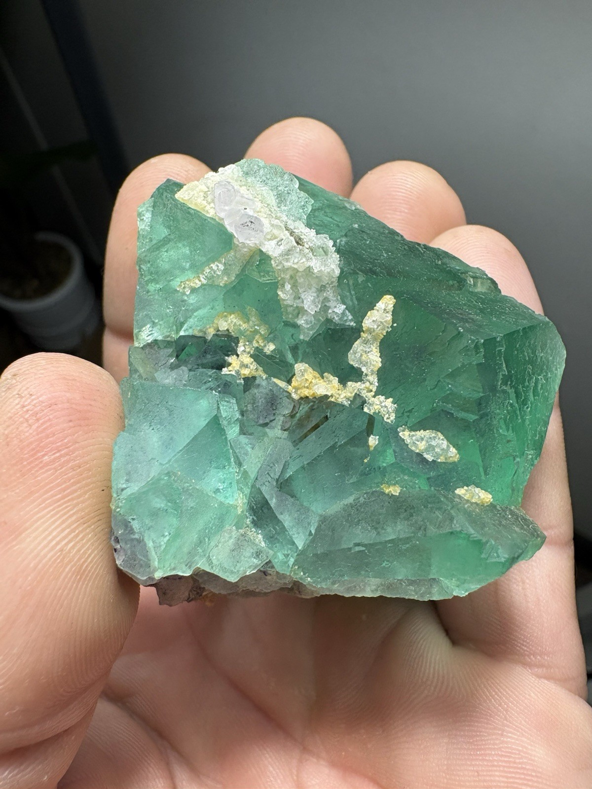 Natural Neon Green Fluorite Octahedron Cluster Riemvasmaak South Africa Nice