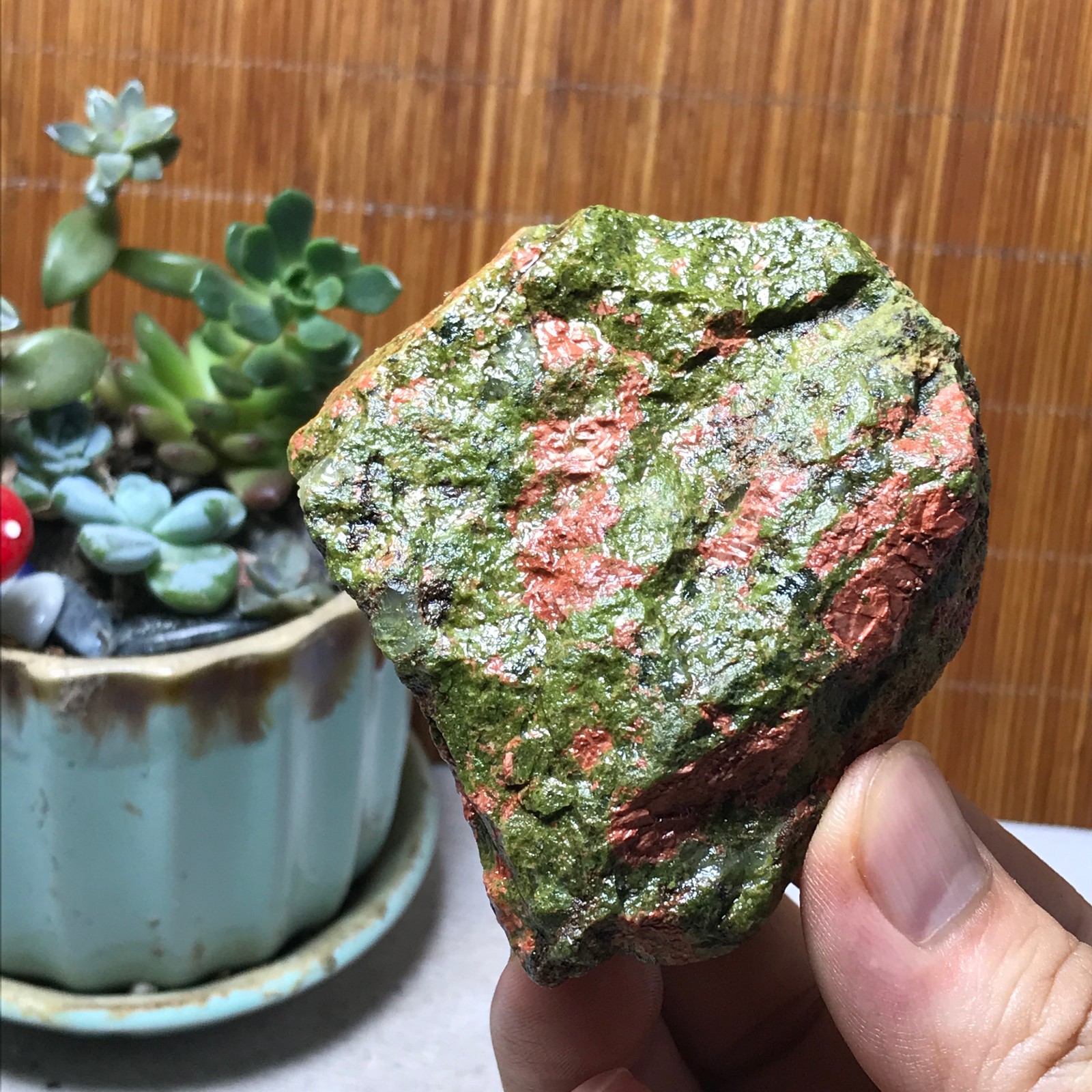 168g Natural Unakite Crystal gemstone Rough Mineral Specimen healing A6351