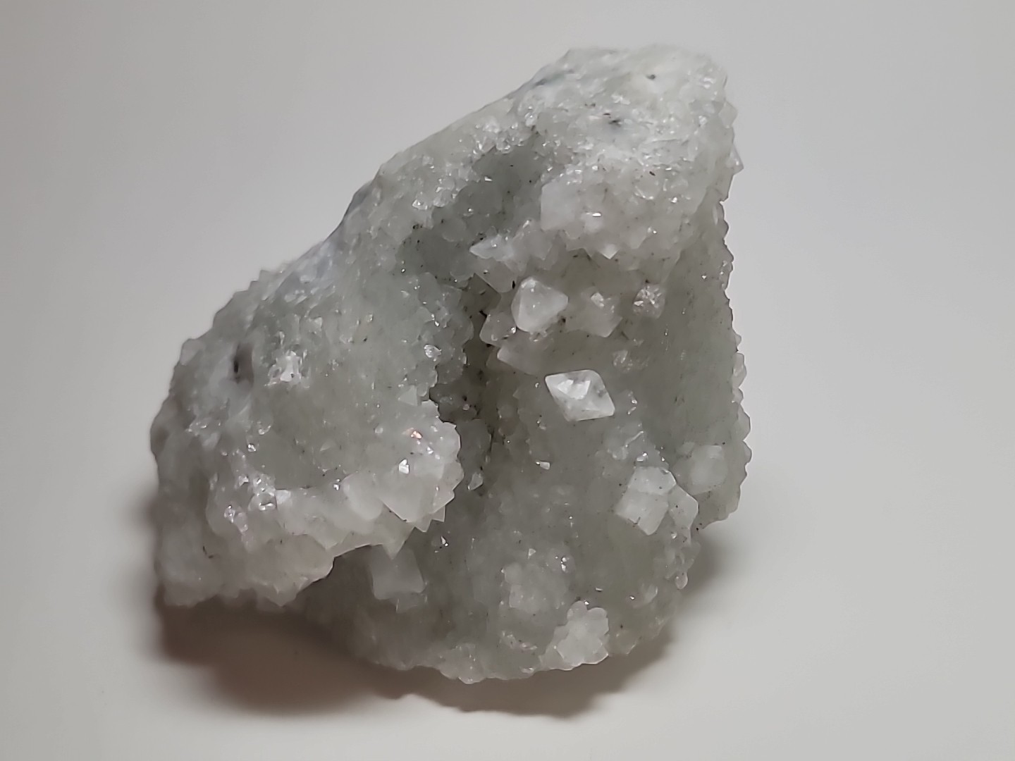 Quartz Druzy Crystal on Moonstone Raw Natural Mineral 3.75″ x 2.5″ x 1.75″