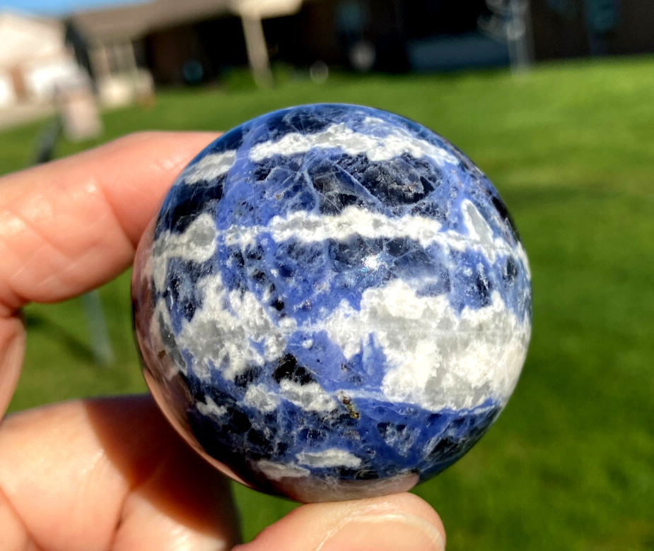 POLISHED SODALITE with STAND – 2 inches Dia.