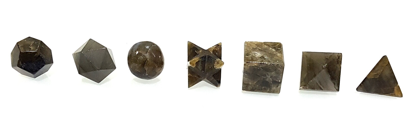 Natural Labradorite Fire Rainbow Sacred Geometry Set
