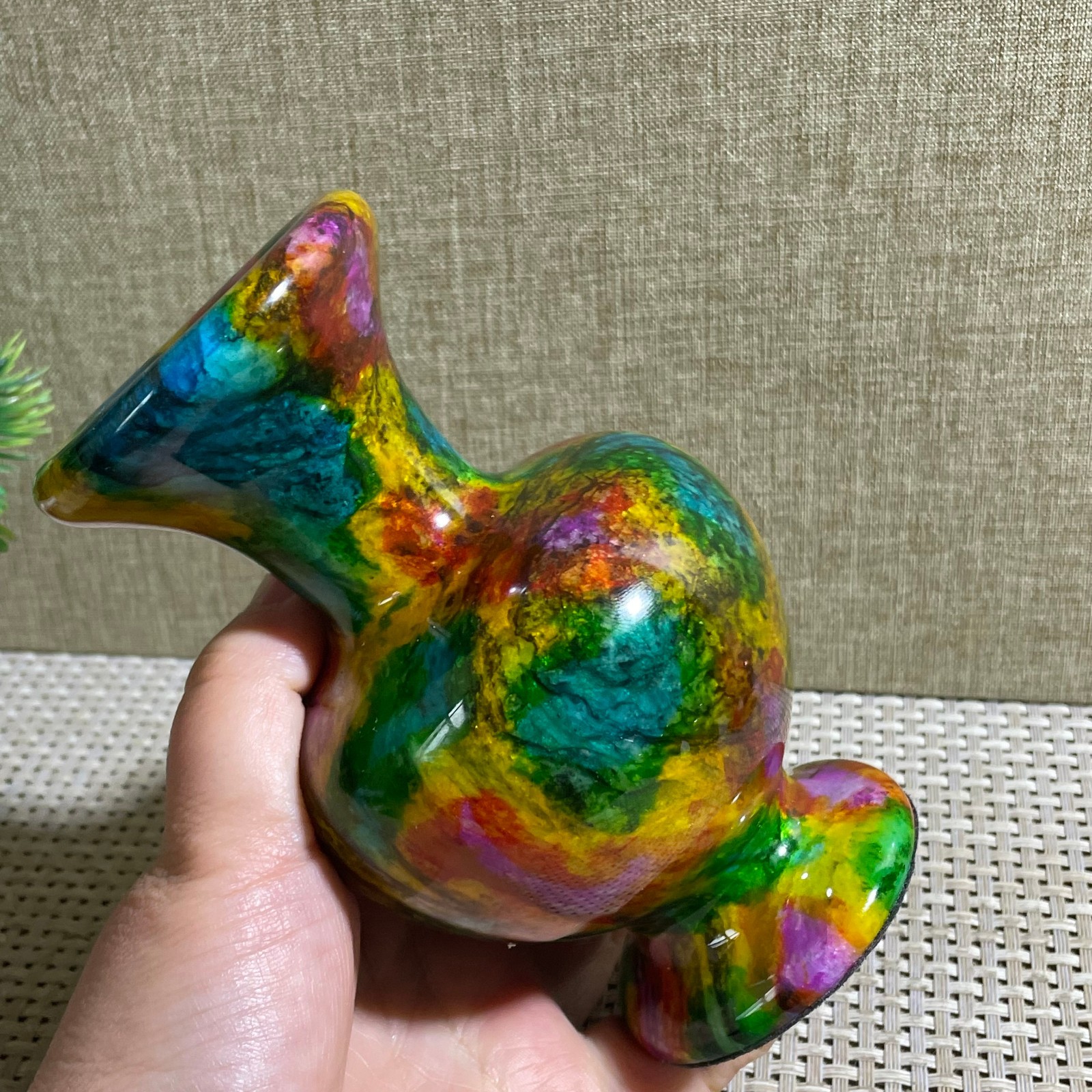 850g Seven Colors Jade vase specimen Decorative -Taiwan China