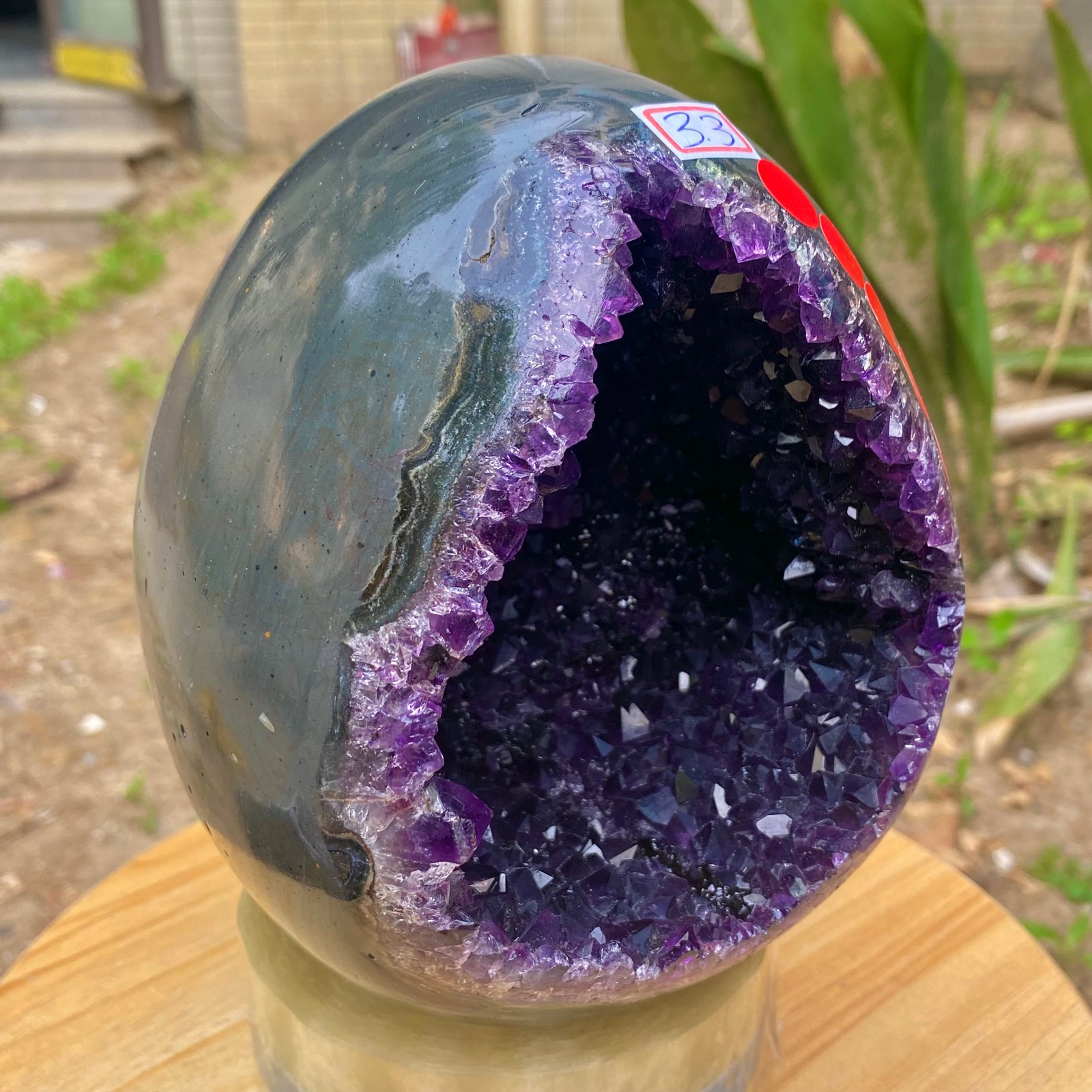 8.4LB Natural amethyst Dinosaur egg Quartz Crystal specimen healing