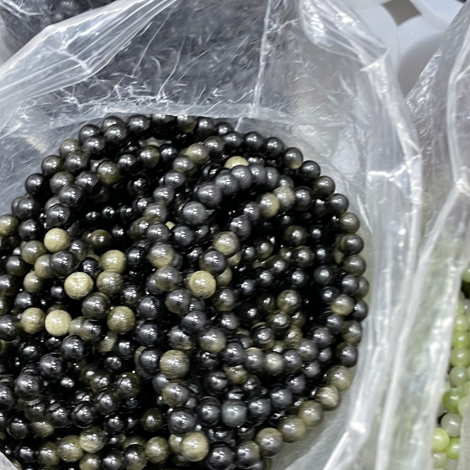 6mm 10pcs Wholesale obsidian Beaded Stretch Bracelet