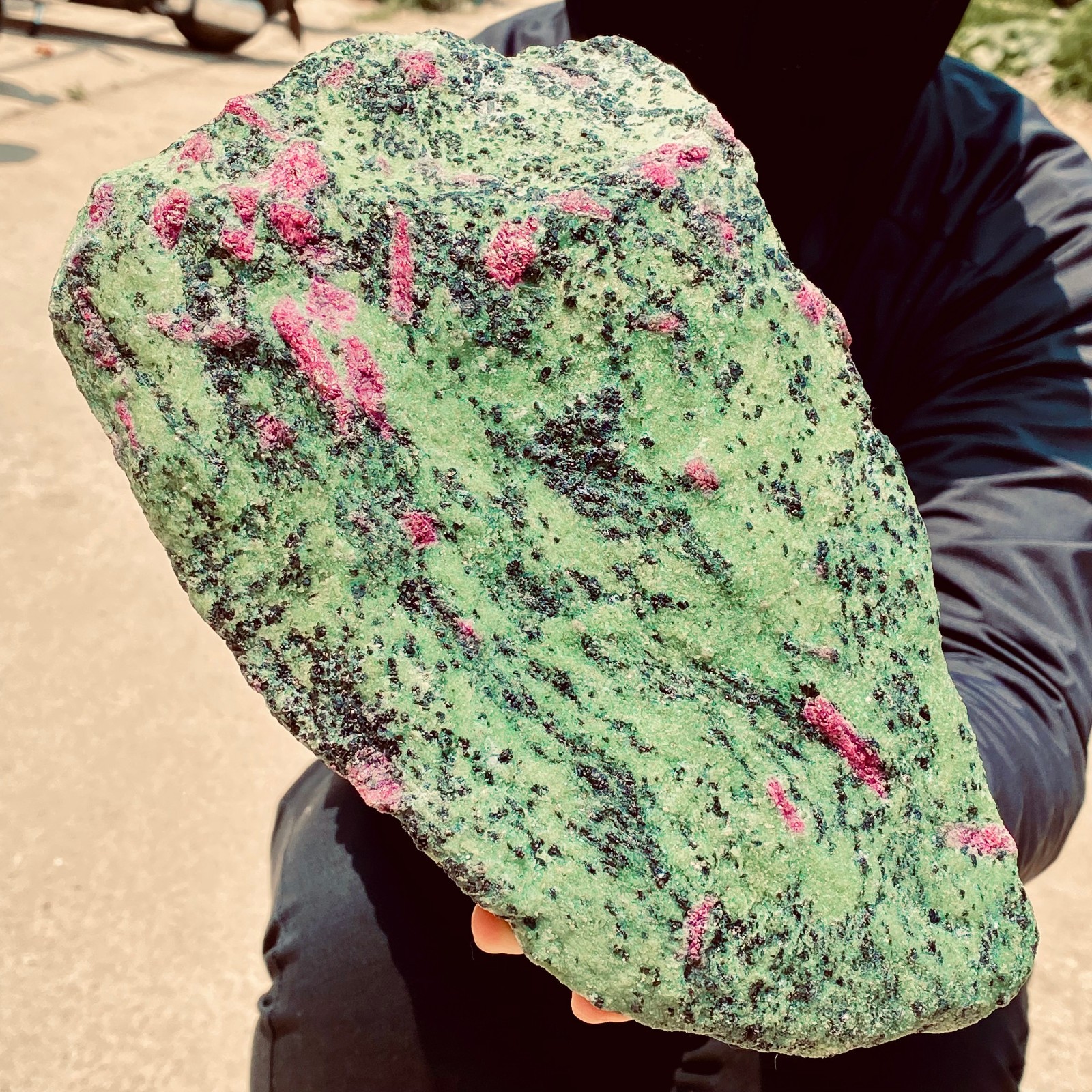 6.72LB Natural red and green treasure Quartz Crystal Rough Gemstone Specimen