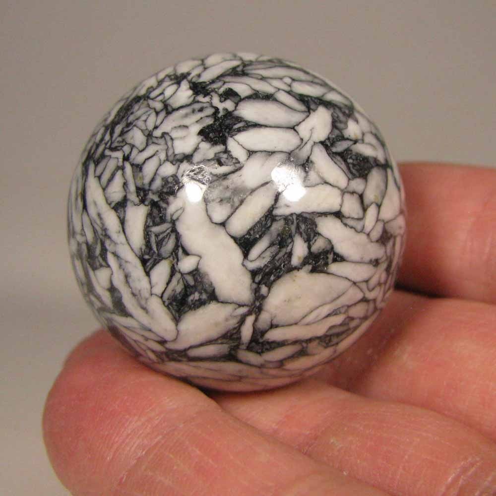 38mm PINOLITE Pinolith Polished Stone Sphere Ball w/ Stand – Austria